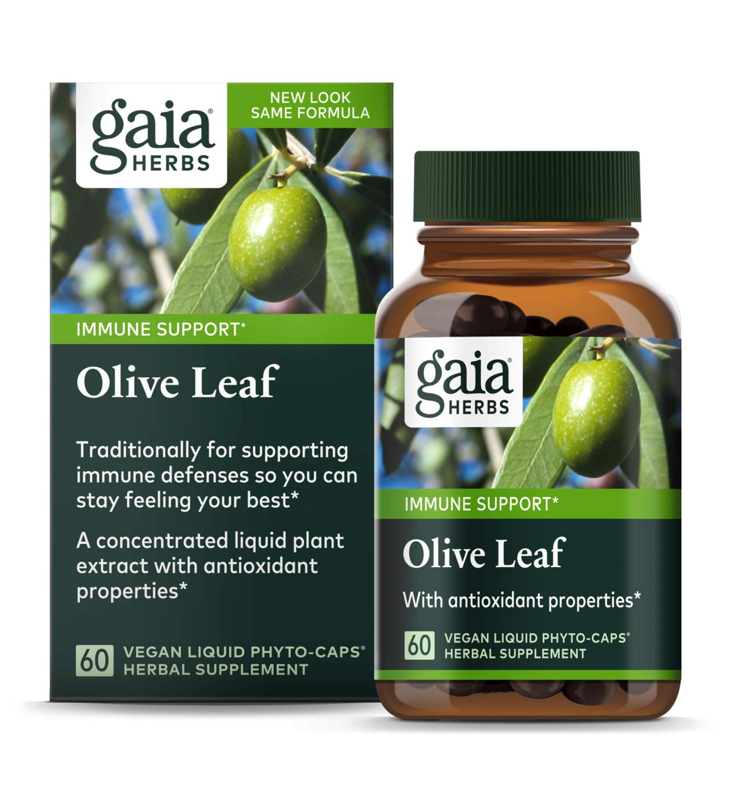 Buy Gaia Herbs Olive Leaf 60 Vegan Liquid Phyto-Caps | Immune Support & Antioxidant - Buy Online on GoSupps.com