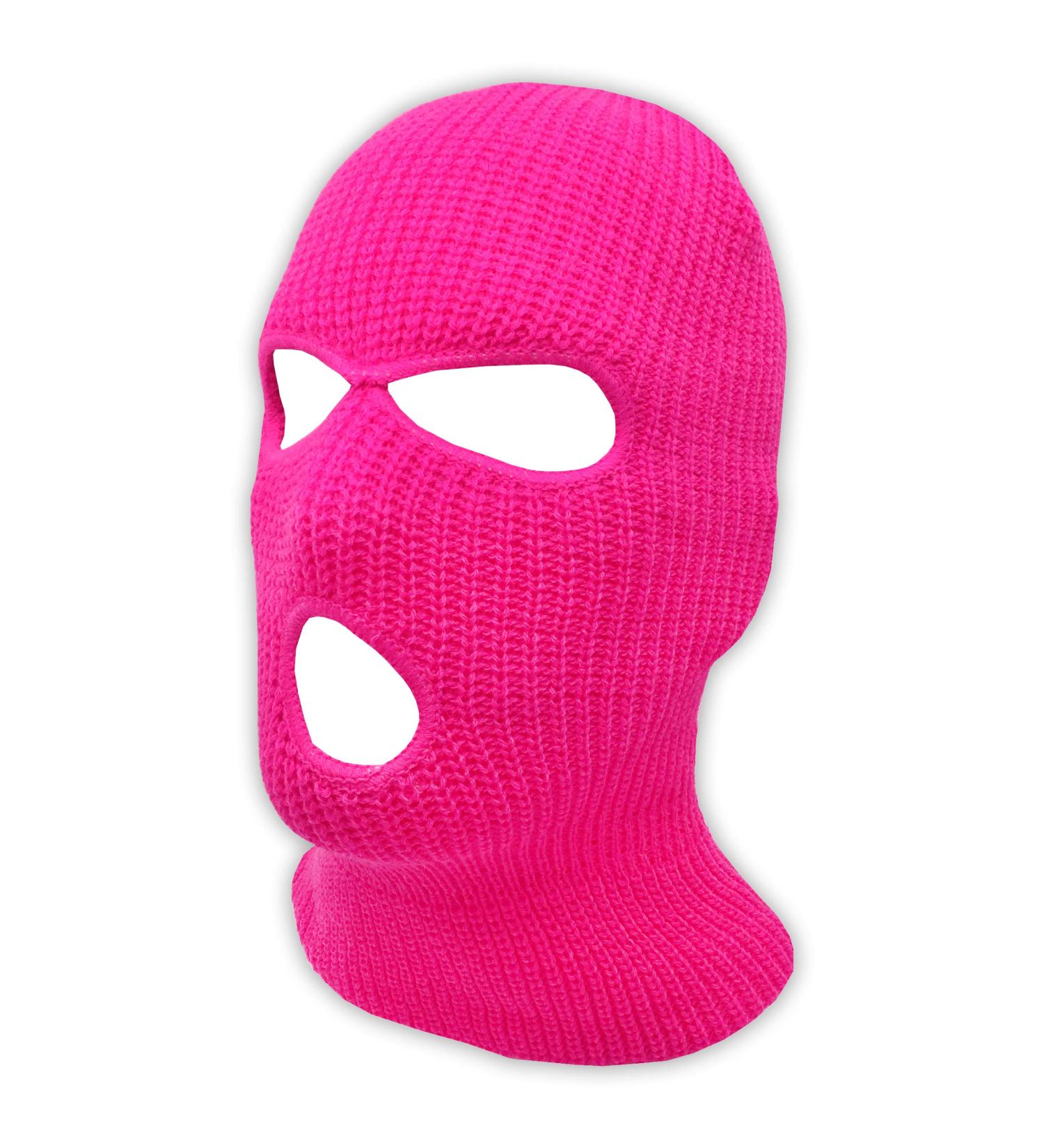 3 Hole Knitted Full Face Ski Mask Balaclava in Hot Pink - Winter Outdoor Sports Cover - Buy Online on GoSupps.com