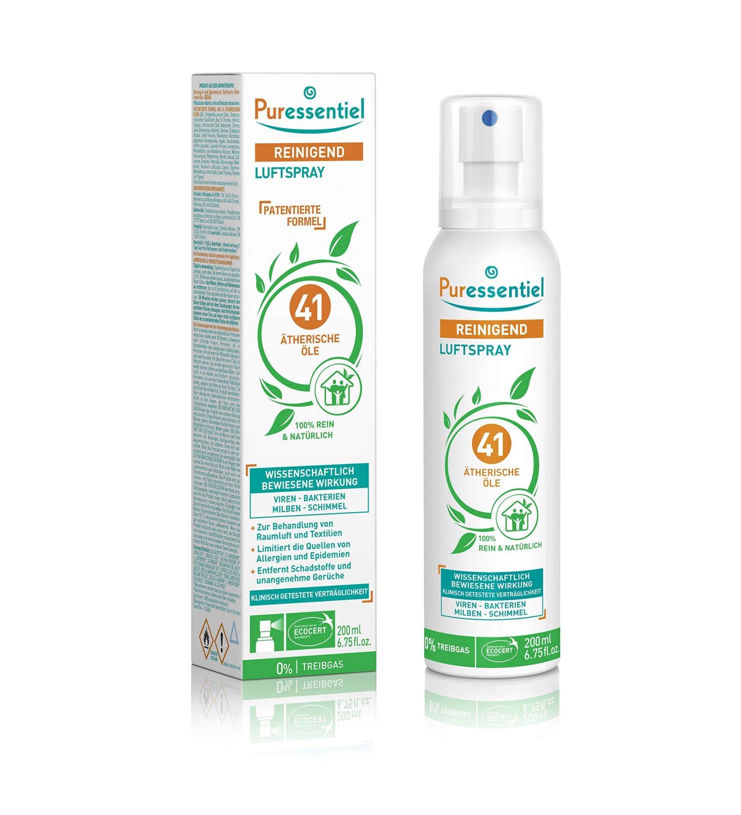 Puressentiel Purifying Air Spray - 41 Essential Oils for Room Freshness - Eliminates Odors - Aromatherapy Home Spray 200ml - Buy Online on GoSupps.com