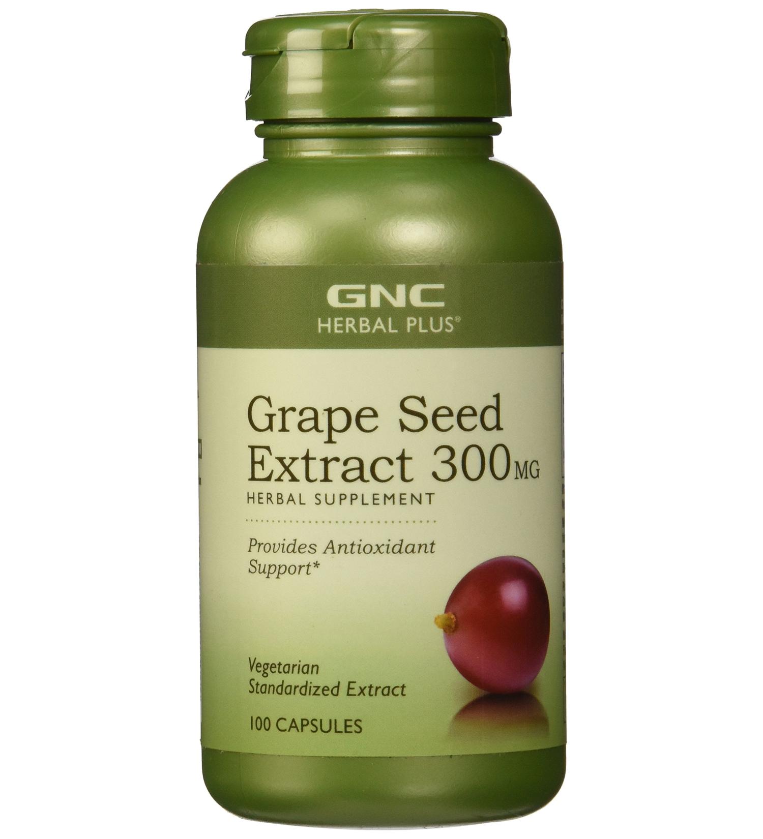 GNC Herbal Plus Grape Seed Extract 300mg - Antioxidant Support | 100 Capsules - Buy Online on GoSupps.com