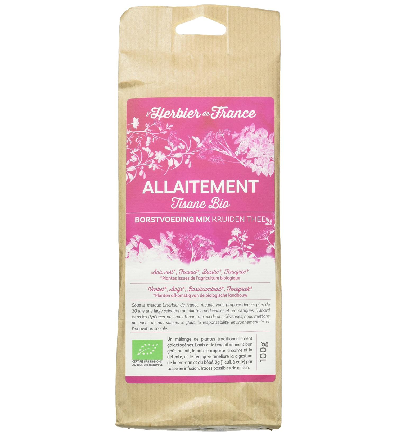 L'Herbier de France Organic Breastfeeding Herbal Tea Mix Kraft Bag 100 g - Buy Online on GoSupps.com
