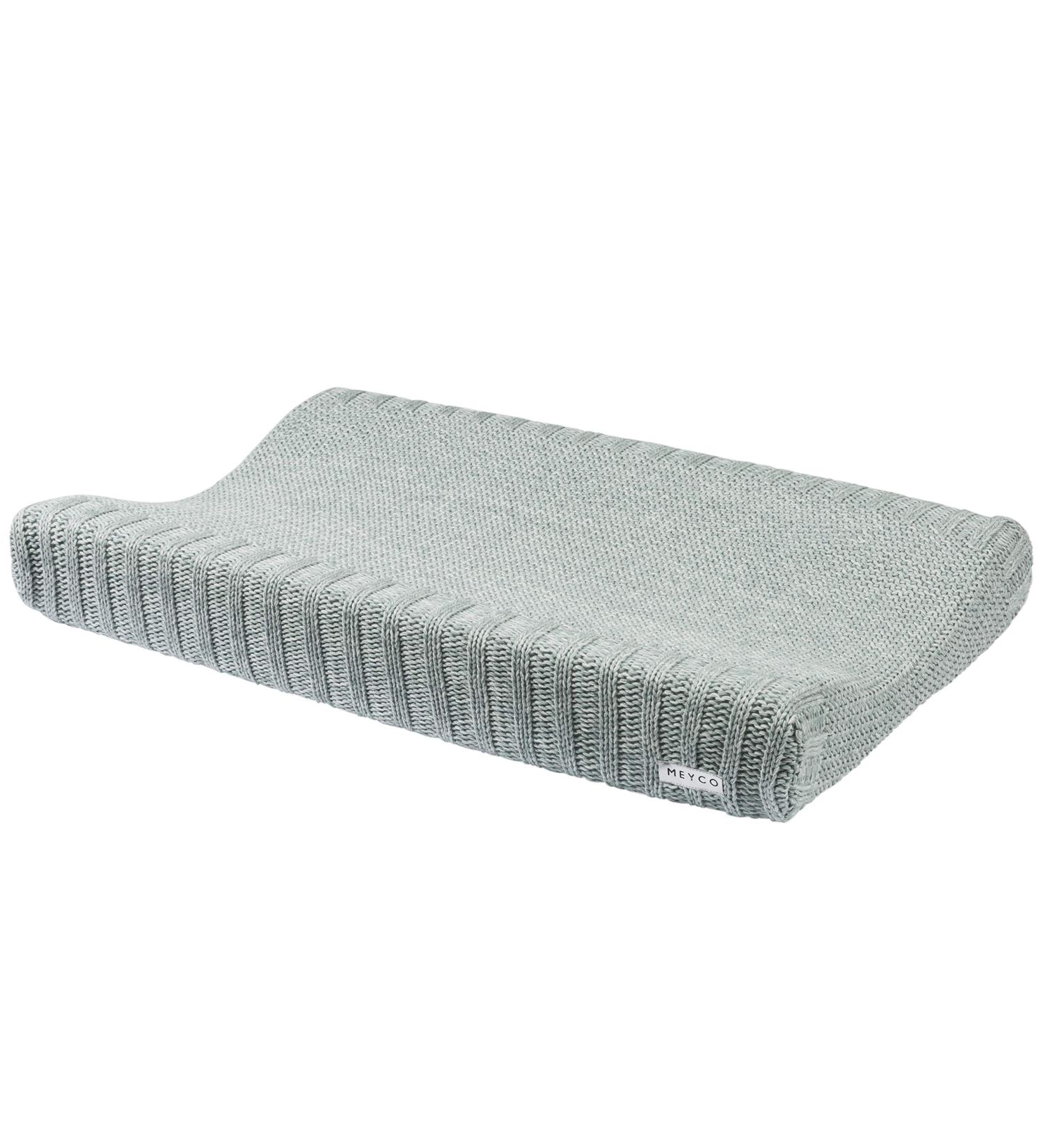 Meyco 100% Cotton Knitted 2-Wedge Changing Mat Cover 45 x 70 cm, Stone Green Relief Design - Buy Online on GoSupps.com