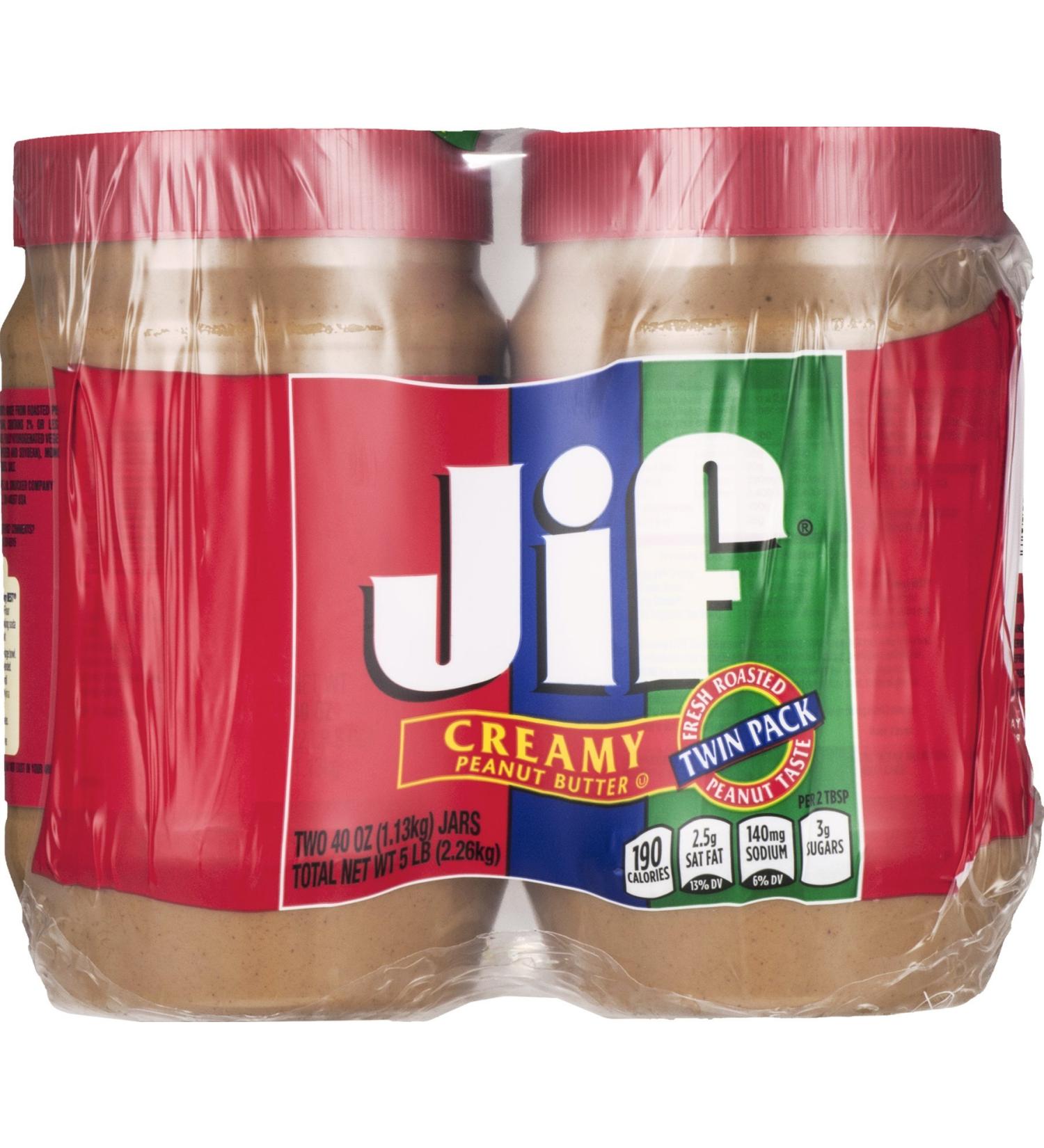Jif Creamy Peanut Butter 40-Ounce (Pack of 2) - Buy Online on GoSupps.com
