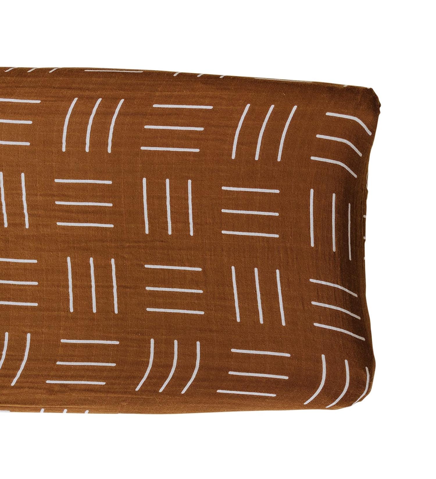Mebie Baby Changing Pad Cover in Mustard Mudcloth - Soft and Stylish - Buy Online on GoSupps.com