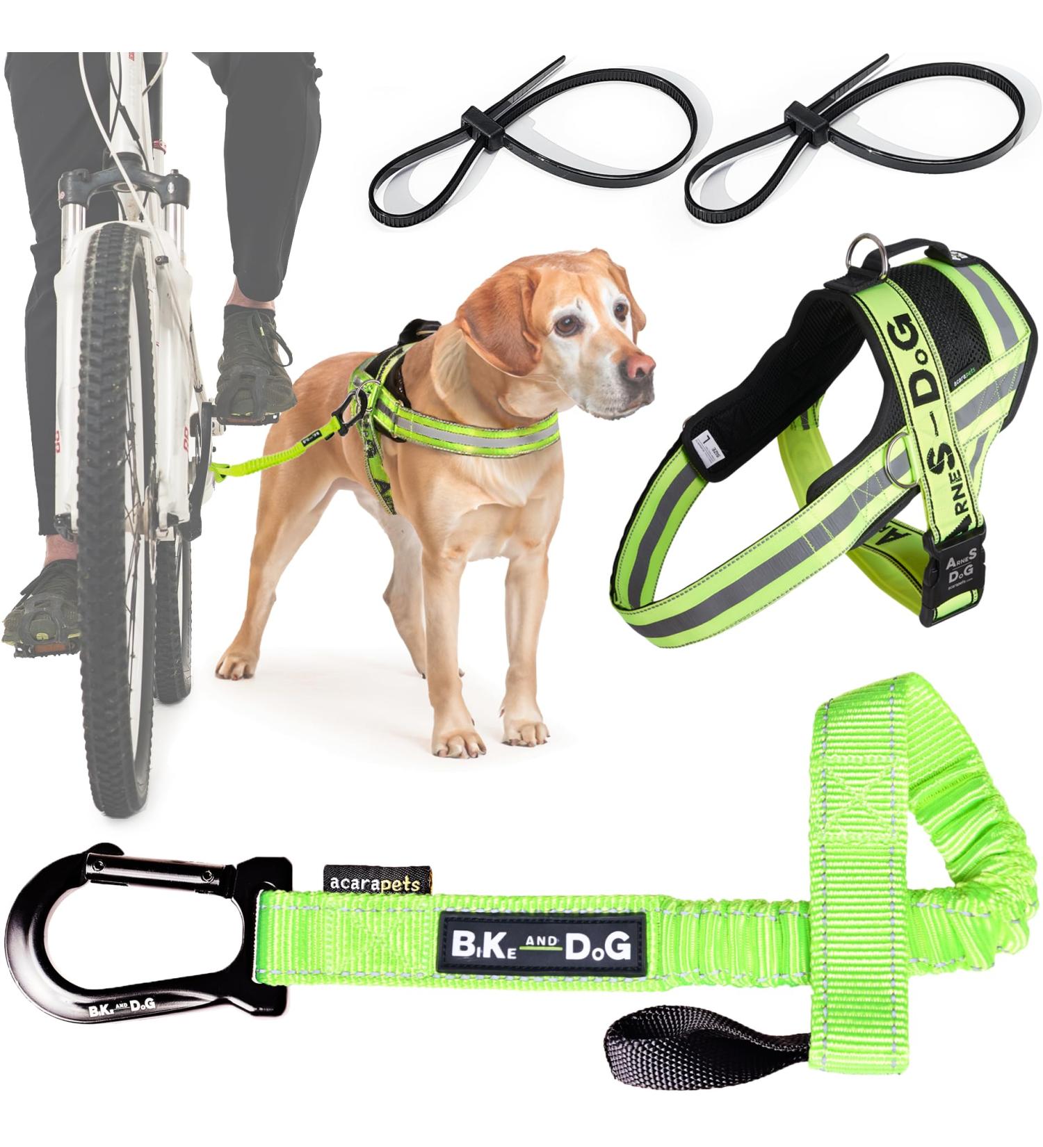 Patented Bike & Dog Leash Set - Perfect for Biking with Your Dog | 3-Ring Dishes & Special Bicycle Bridles - Buy Online on GoSupps.com