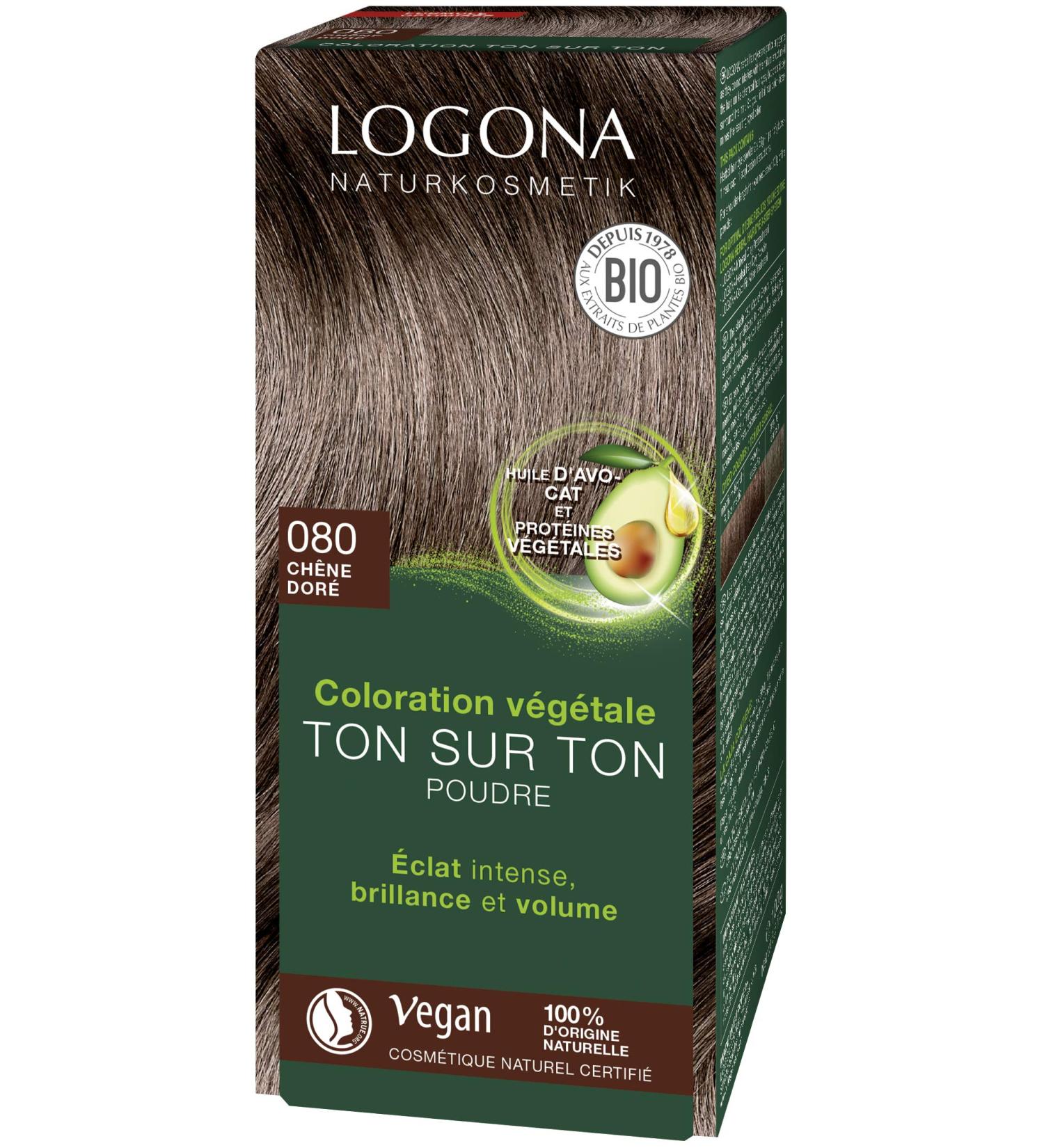 Logona Natural Cosmetics Poudre Colorante V g tale 080 Brun Naturel - 100g Hair Color With Avocado Oil - 100% Natural & Vegan Fast Global Shipping - Buy Online on GoSupps.com