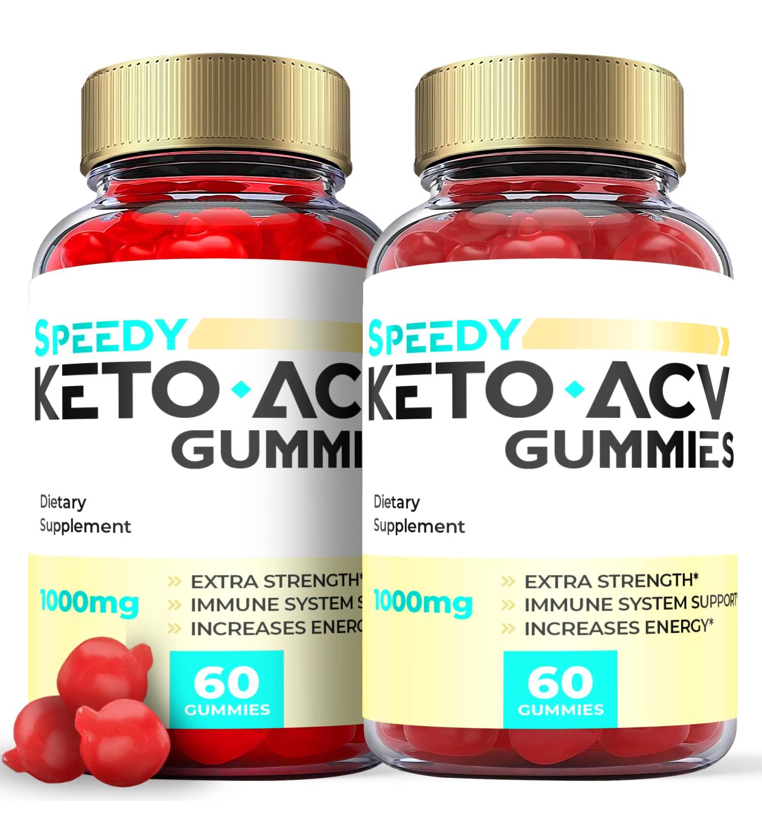Speedy Keto ACV Gummies (2 Pack) - Vegan Formula with Apple Cider Vinegar and Vitamin B12 - Buy Online on GoSupps.com