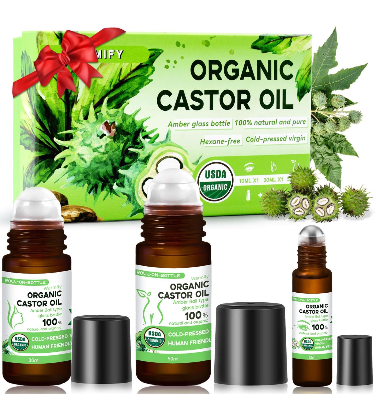 3-in-1 Castor Oil Roll on for Eye Face Body Skin Certified Organic Cold Pressed Castor Oil Roller ball unrefined Glass Bottle Precise & Mess-Free Application & Travel Friendly 3-in-1 Roller Set (Body Eye Face) - Buy Online on GoSupps.com