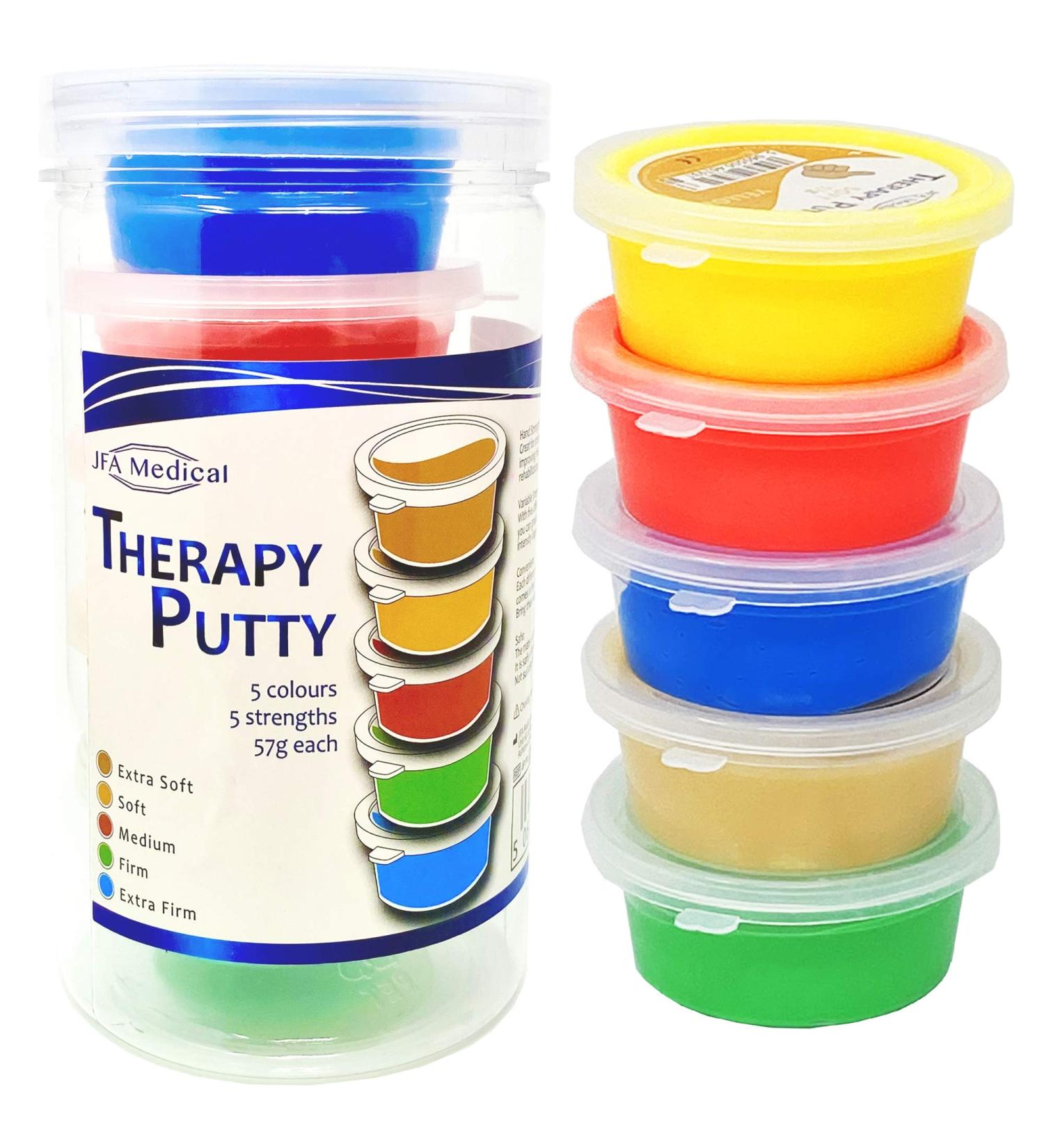JFA Medical Therapy Exercise Putty - 5 Strengths (57g) - Extra Soft to Extra Firm - Buy Online on GoSupps.com