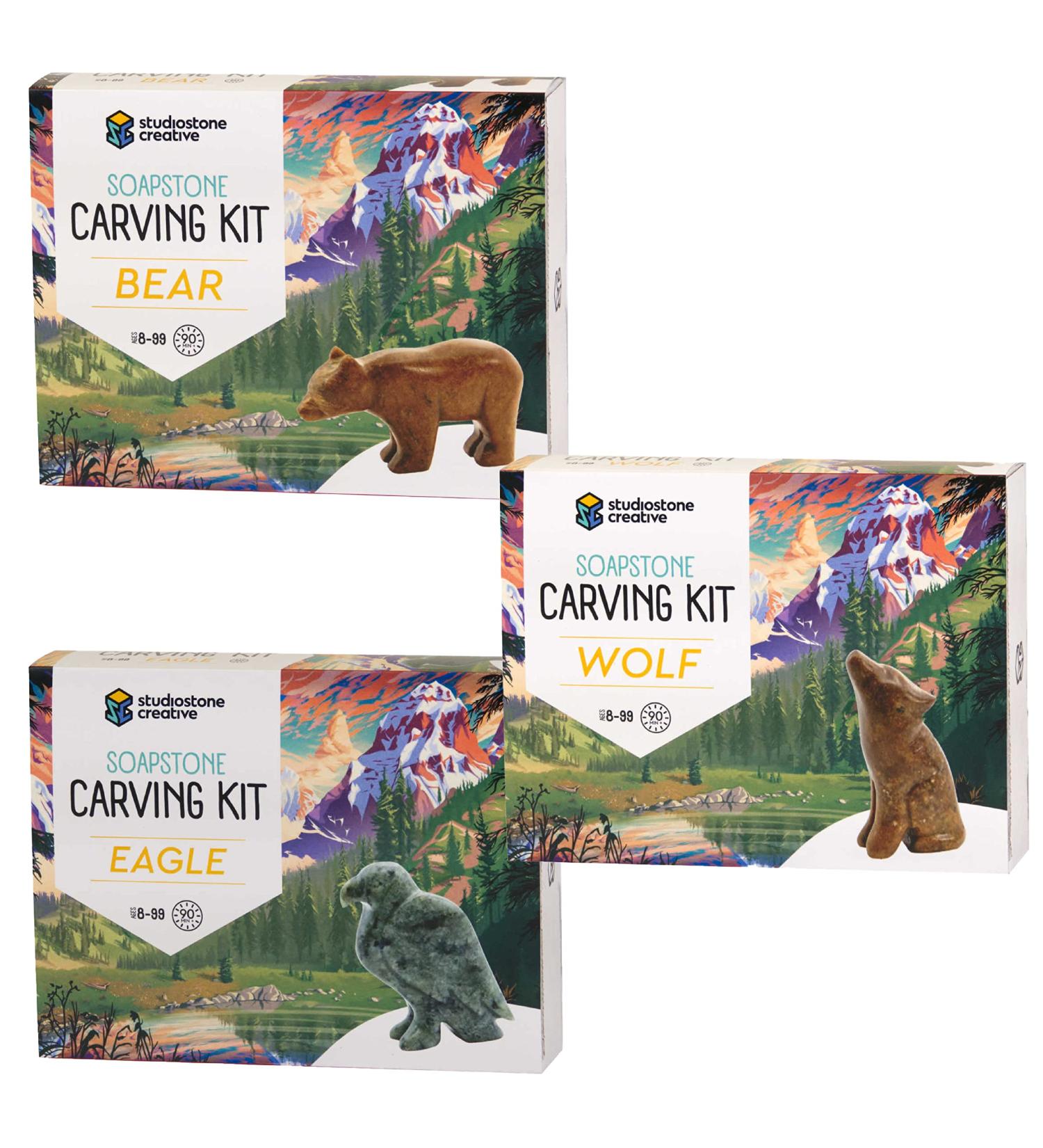 Mountain Set Soapstone Sculpture DIY Arts Crafts Kit for Kids & Adults | STUDIOSTONE CREATIVE - Buy Online on GoSupps.com