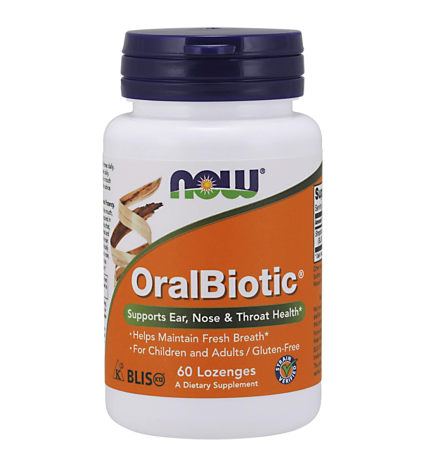 Now Foods OralBiotic 60 Lozenges - Probiotic Support for Oral Health - Buy Online on GoSupps.com
