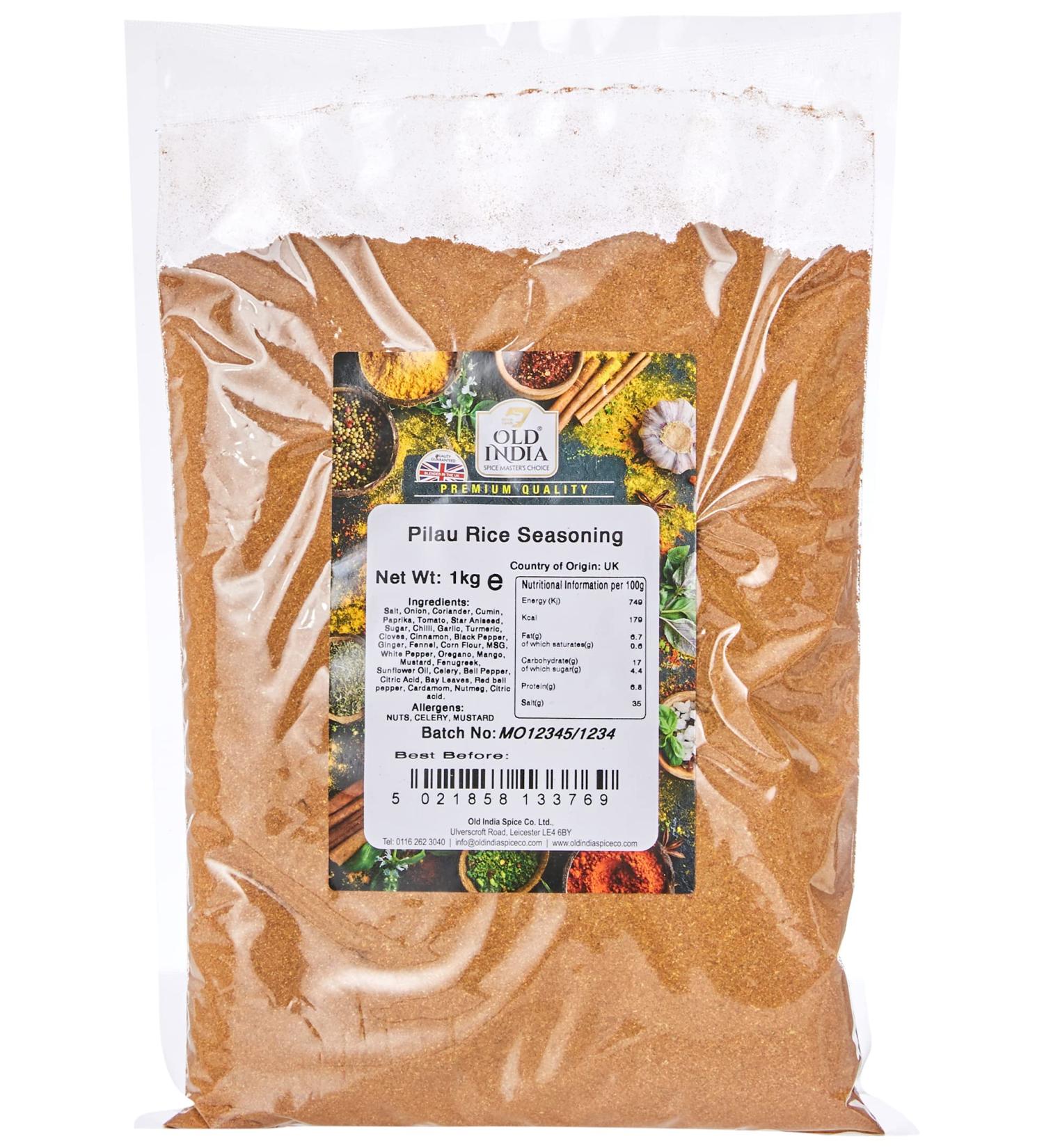 Old India Pilau Rice Seasoning 1kg - Authentic Blend for Perfect Pilau Rice | Pack of 1 - Buy Online on GoSupps.com