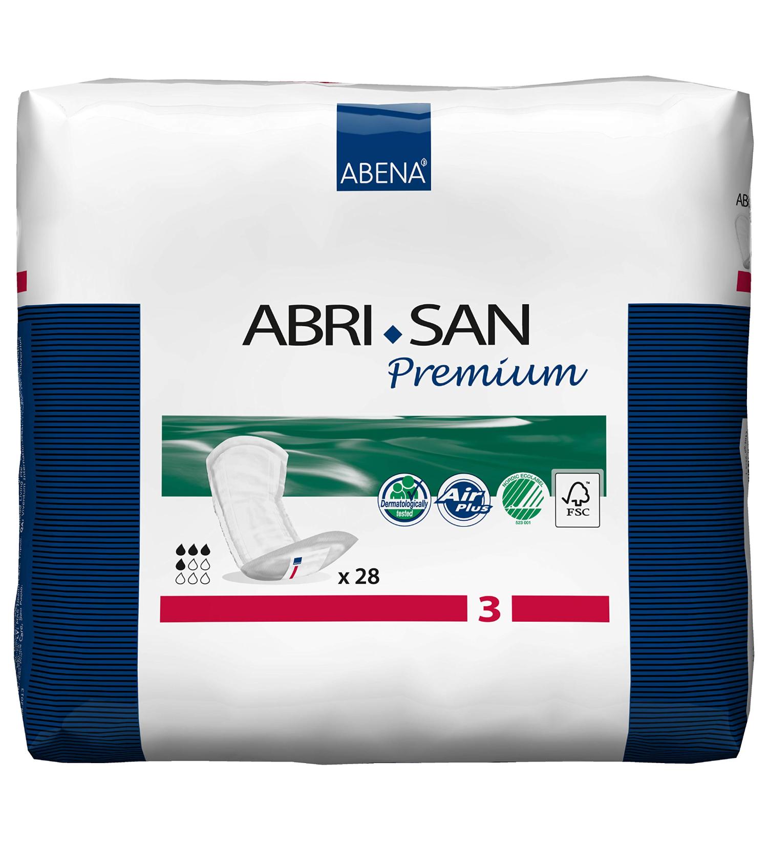 Abena Abri-San Premium Incontinence Pads - Men & Women - Fast Absorption - 500ml Absorbency - 28PK - Buy Online on GoSupps.com
