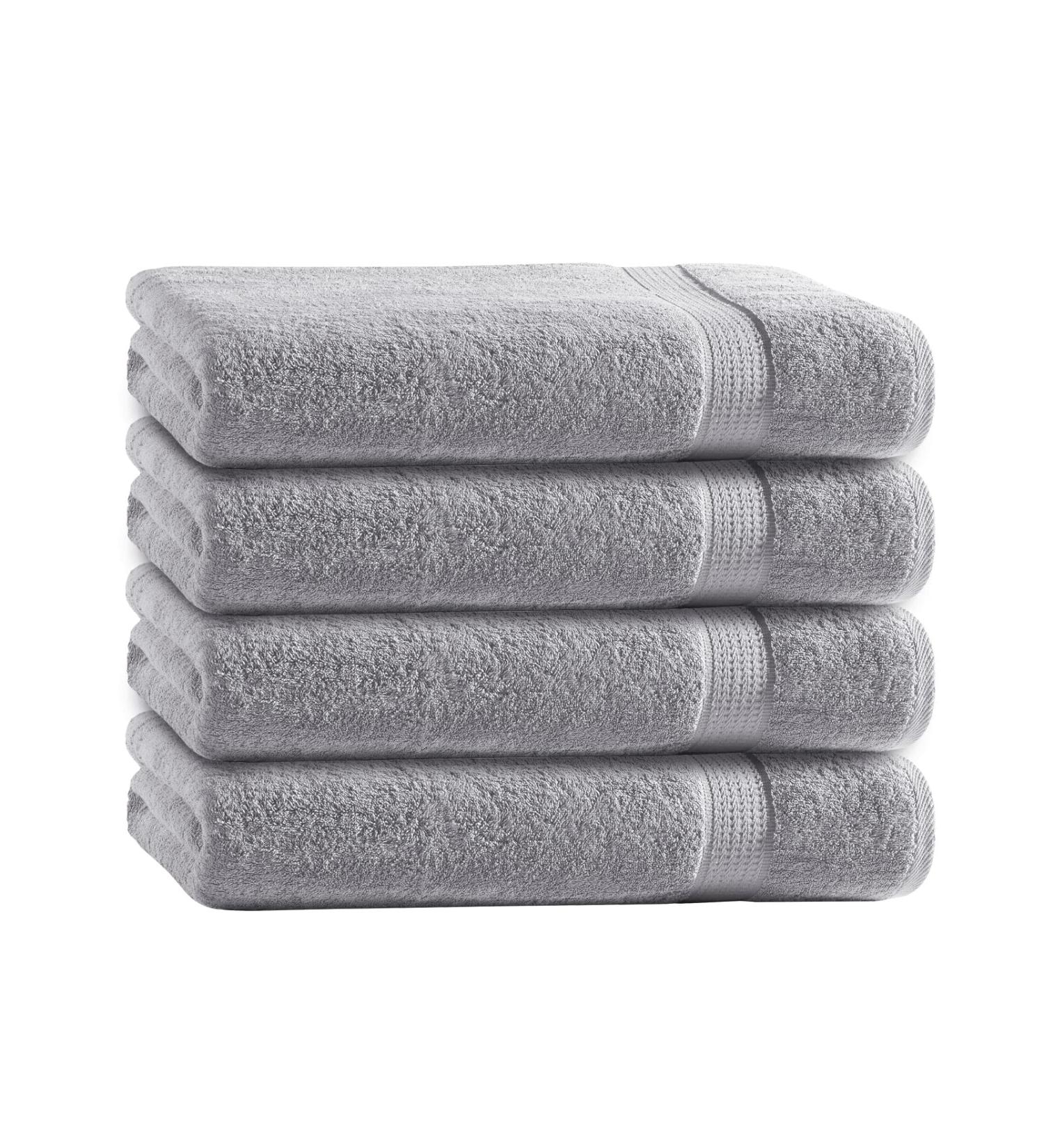 Class Home Collection Terry Towels 100% Cotton Silver 50x100 cm Pack of 4 | Premium Quality Bath Towels for Luxury Home Use - Buy Online on GoSupps.com