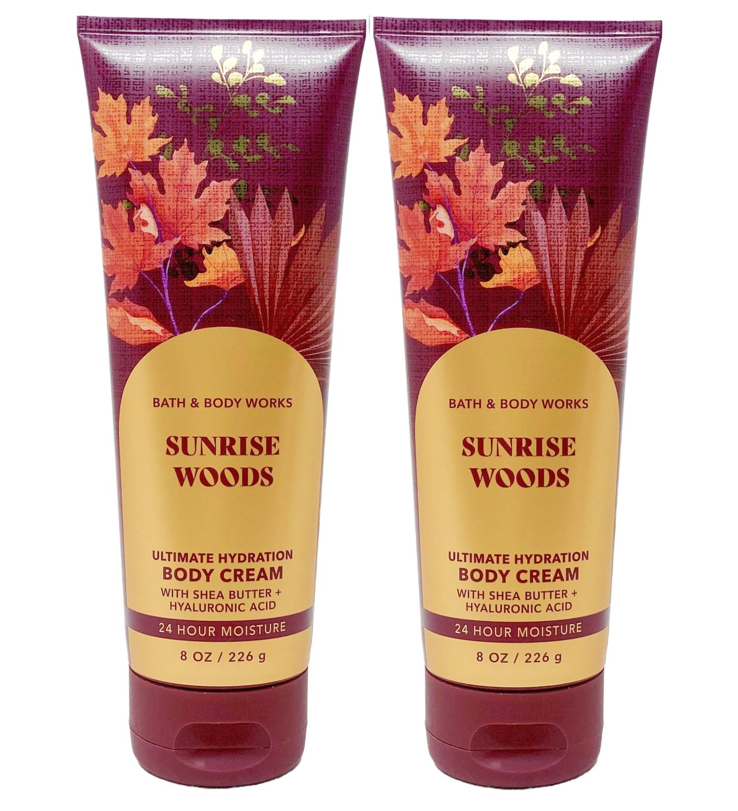 Bath and Body Works Sunrise Woods 2 Pack Ultra Shea Body Cream 8 Oz. (Sunrise Woods)