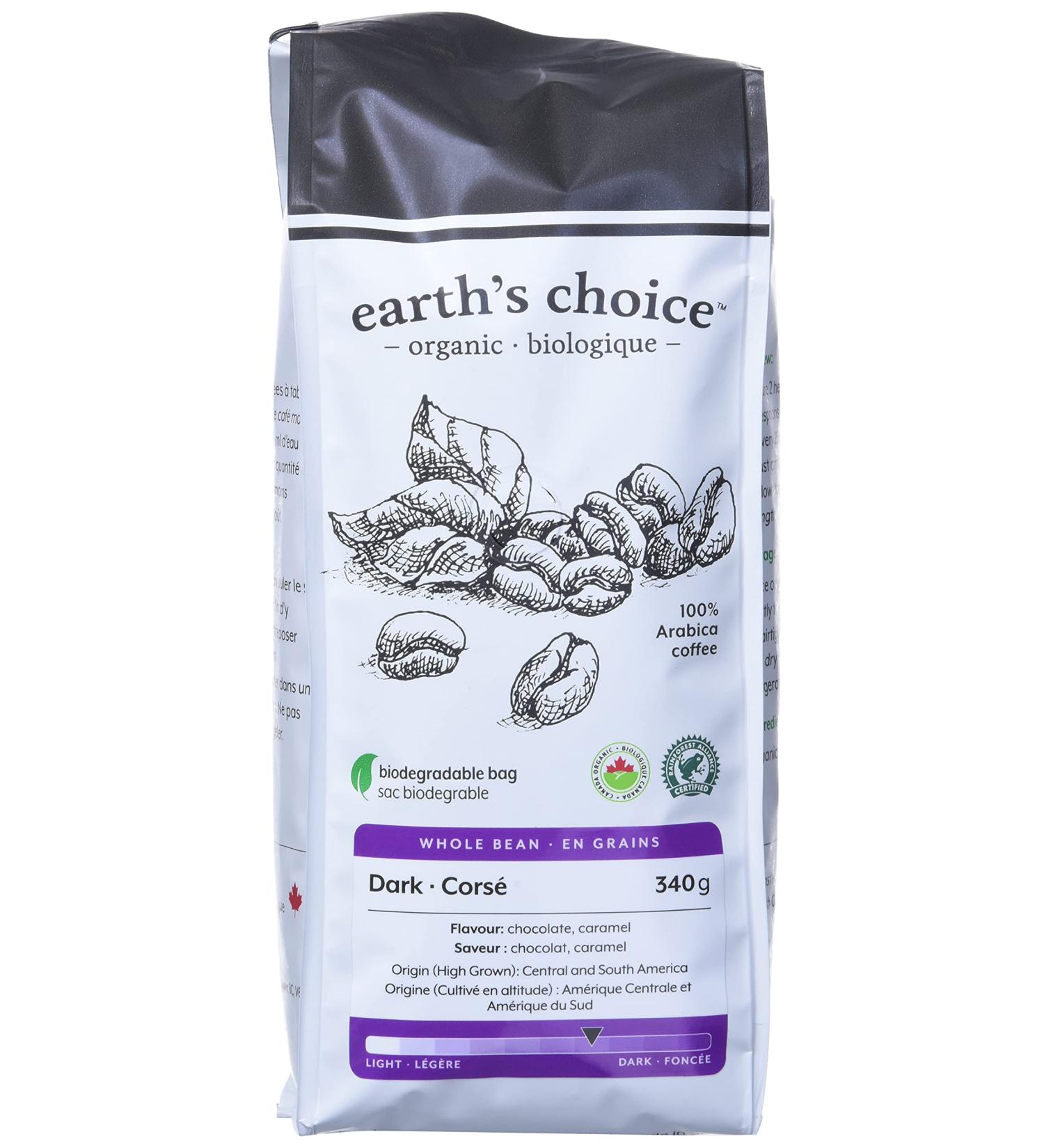 Earth's Choice Organic Coffee Dark Whole Bean 6 Count of 340g Dark Whole Bean 1 count (Pack of 6) - Buy Online on GoSupps.com