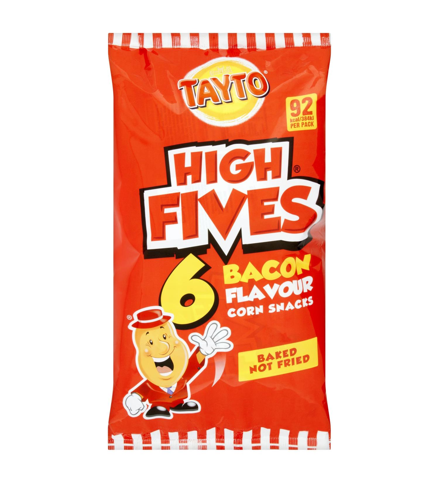 Tayto High Fives Bacon Flavour Corn Snack 6 x 20g