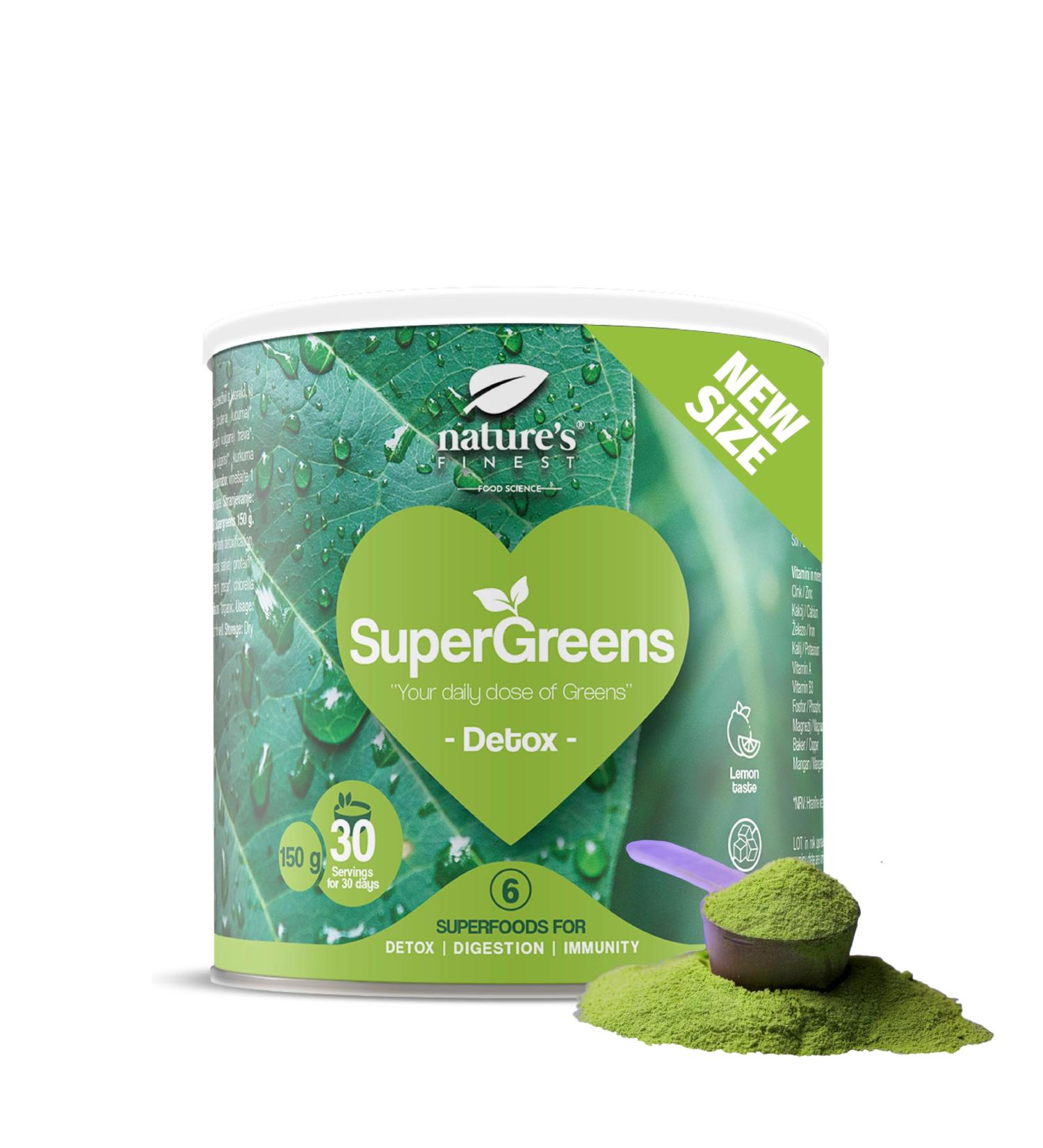 Nature's Finest by Nutrisslim Nature's Finest Supergreens Vegan Detox Powder Green Aid Made with Organic Barley Grass Juice Chlorella Plant Detox Formula for Energy and Wellness 150g