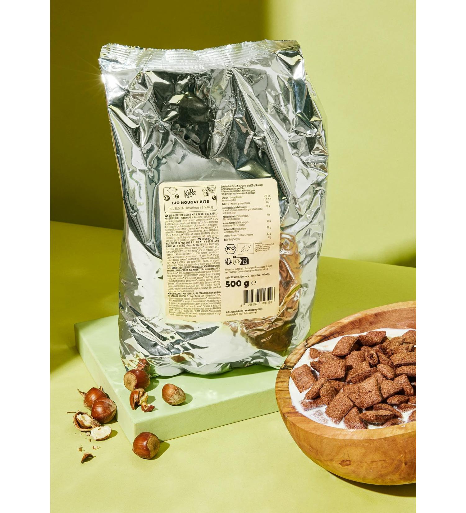 Buy KoRo Organic Nougat Bits with 8.5% Hazelnut - 500g | Premium International Shipping - Buy Online on GoSupps.com