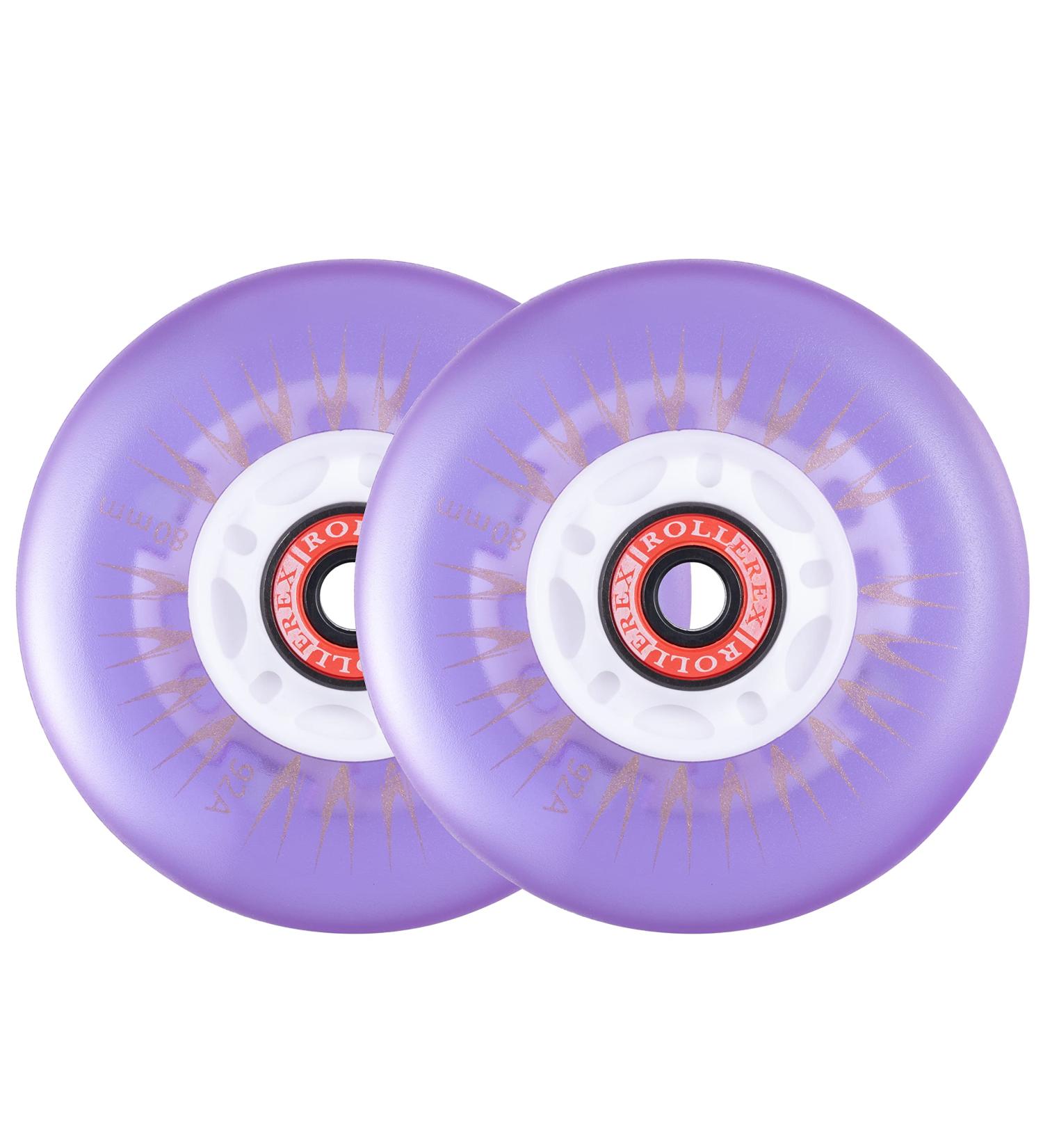 Rollerex 2-Pack Glowrider 92A LED Light Up Wheels - Glow in The Dark - UV Purple 80mm - Buy Online on GoSupps.com