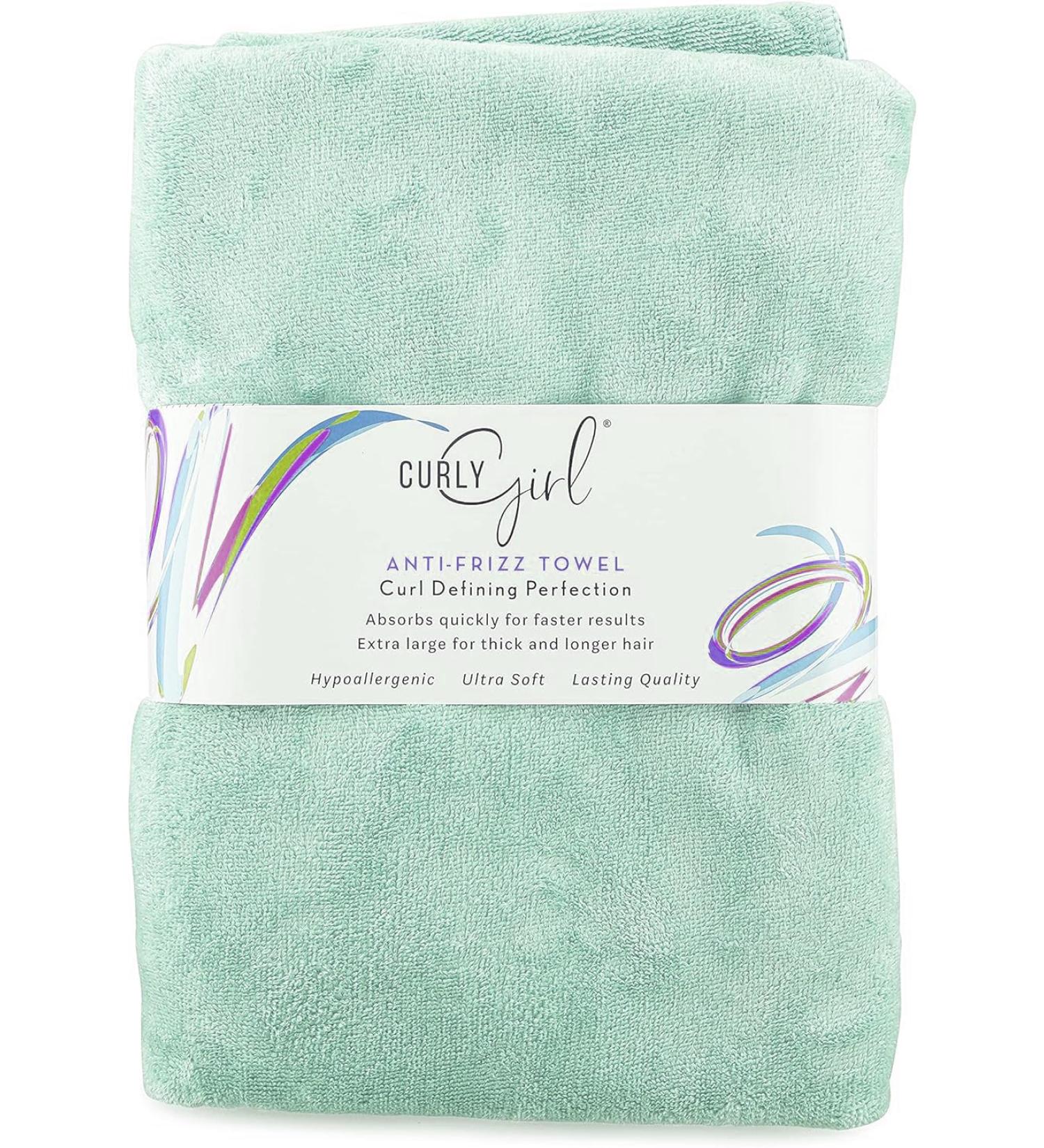 Curly Girl Hair Towel | Extra Large Microfiber Hair Towel in Mint Green | Ideal for Curly Hair Care - Buy Online on GoSupps.com