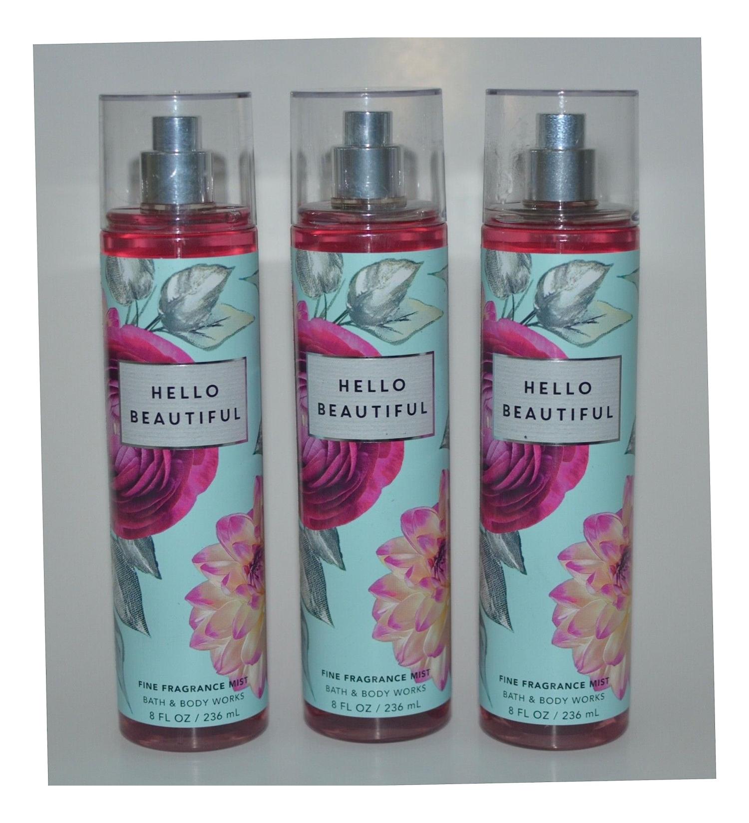 Bath & Body Works Fragrance Mist 3-Pack 8oz Each (Hello Beautiful)