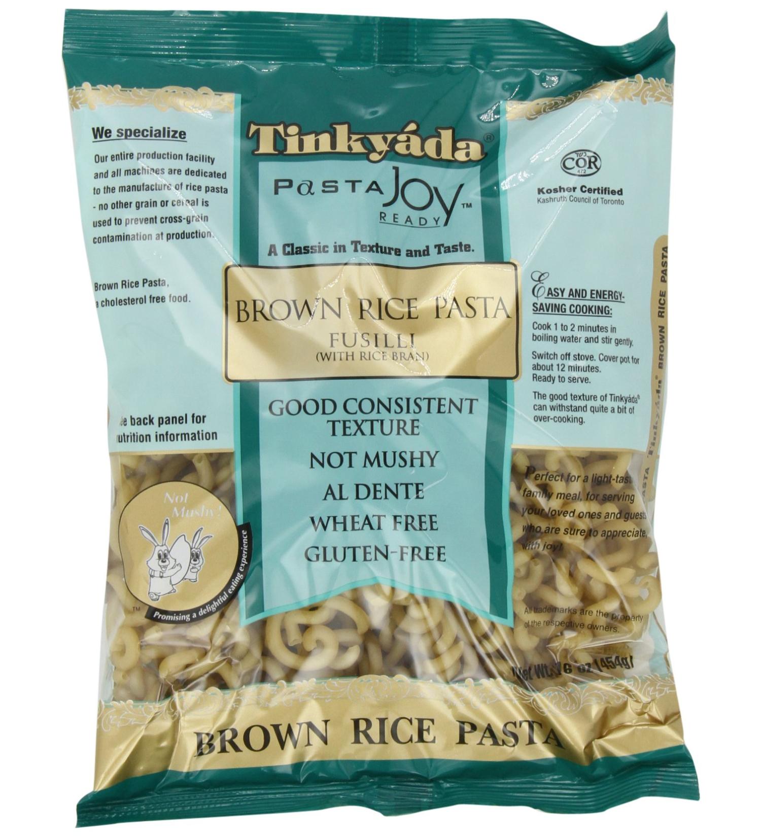 Tinkyada Brown Rice Fusilli Pasta 16oz - Pack of 12 | Gluten-Free & Delicious - Buy Online on GoSupps.com