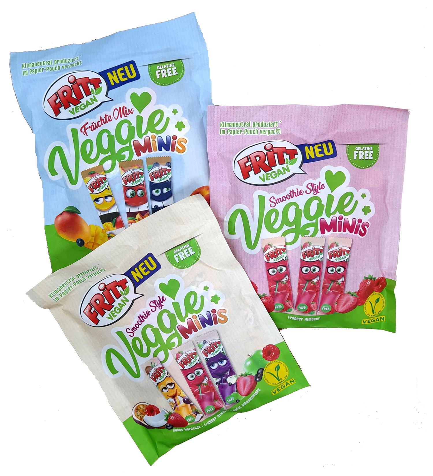 Fritt Veggie Minis 3 x 135g - Vegan Chewing Candy | Delicious Plant-Based Sweets - International Shipping Available - Buy Online on GoSupps.com