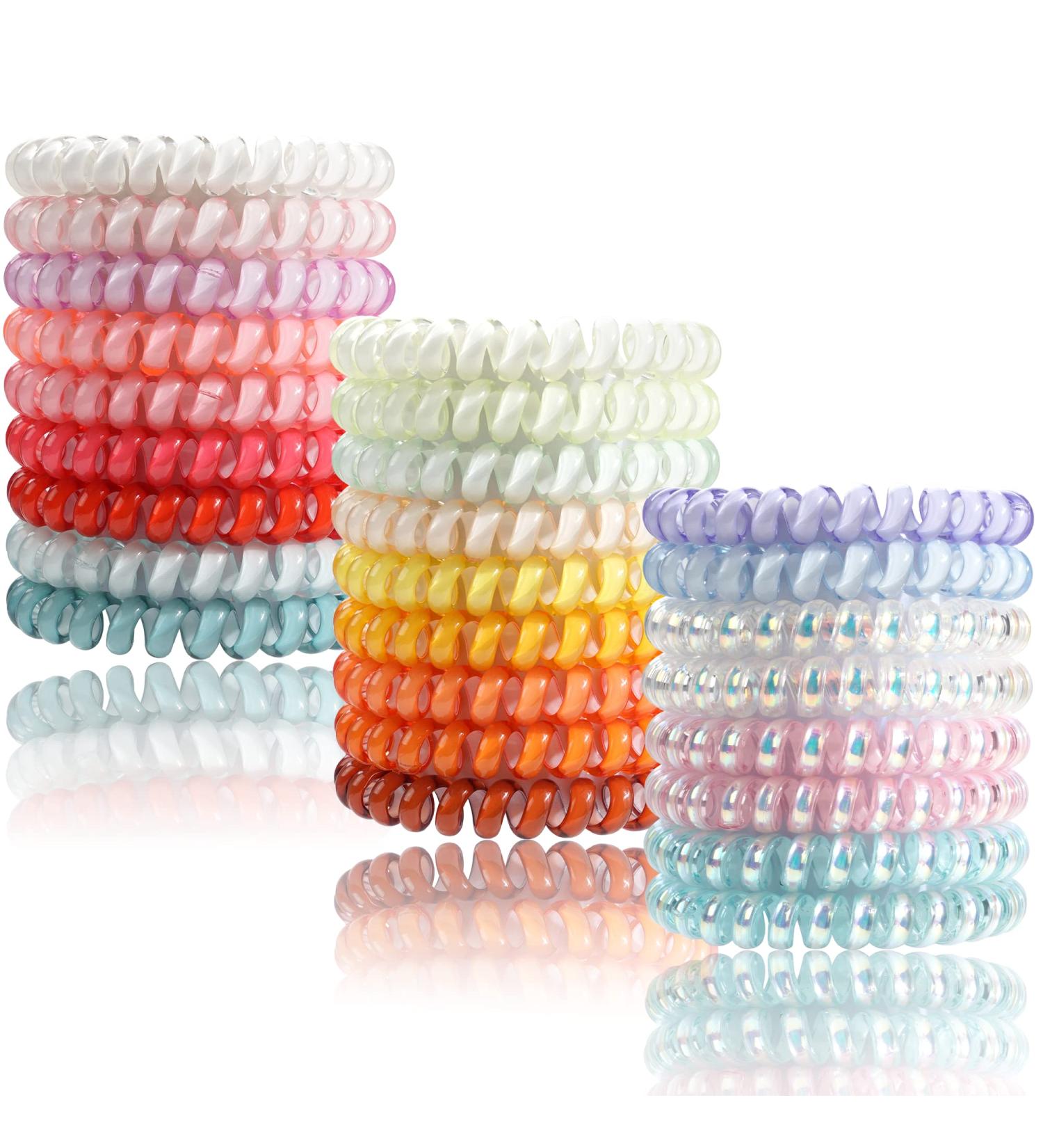 Spiral Hair Ties 26 Pcs - No Crease Phone Cord Elastic Hair Ties in Candy Colors - Colorful Ponytail Holders for Women and Girls - Buy Online on GoSupps.com