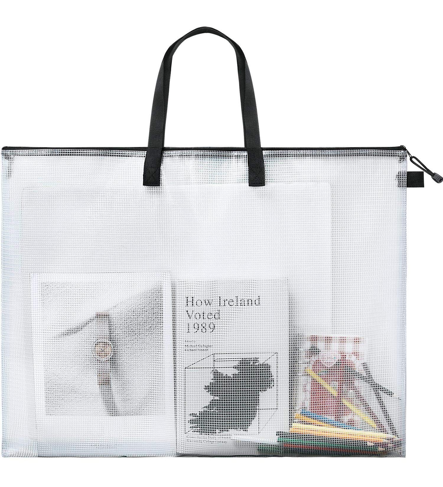 Outus Art Portfolio Bag 19x24 Inch Organizer with Handle and Zipper - Transparent Storage for Large Posters, Painting, Bulletin Boards - Poster Board Holder (1 Piece) - Buy Online on GoSupps.com