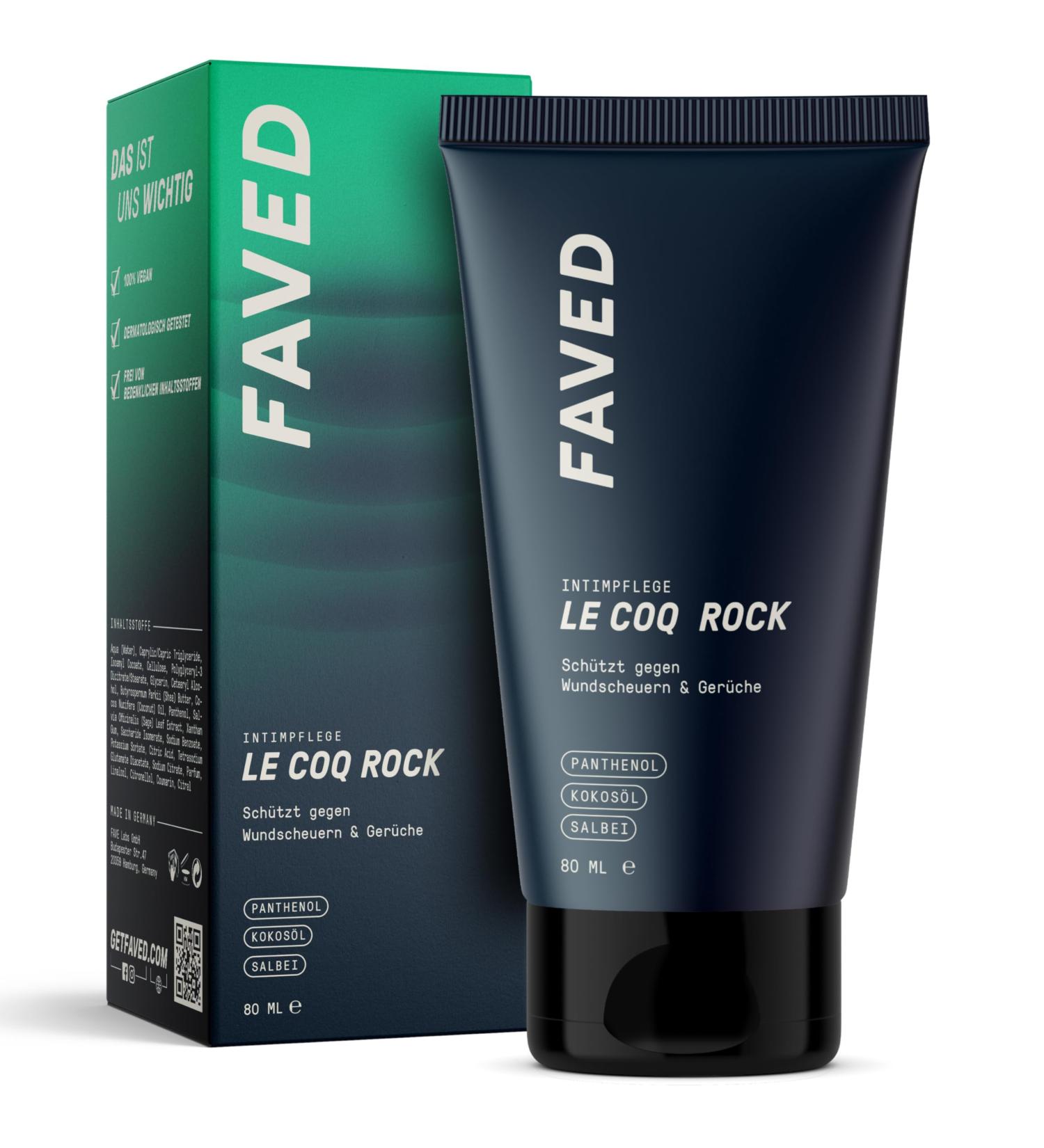 Groomed Rooster Men's Intimate Care Cream 'Le Coq Rock' Deodorant for Irritation Sweat and Unpleasant Odors 80 ml - MADE IN GERMANY - Buy Online on GoSupps.com