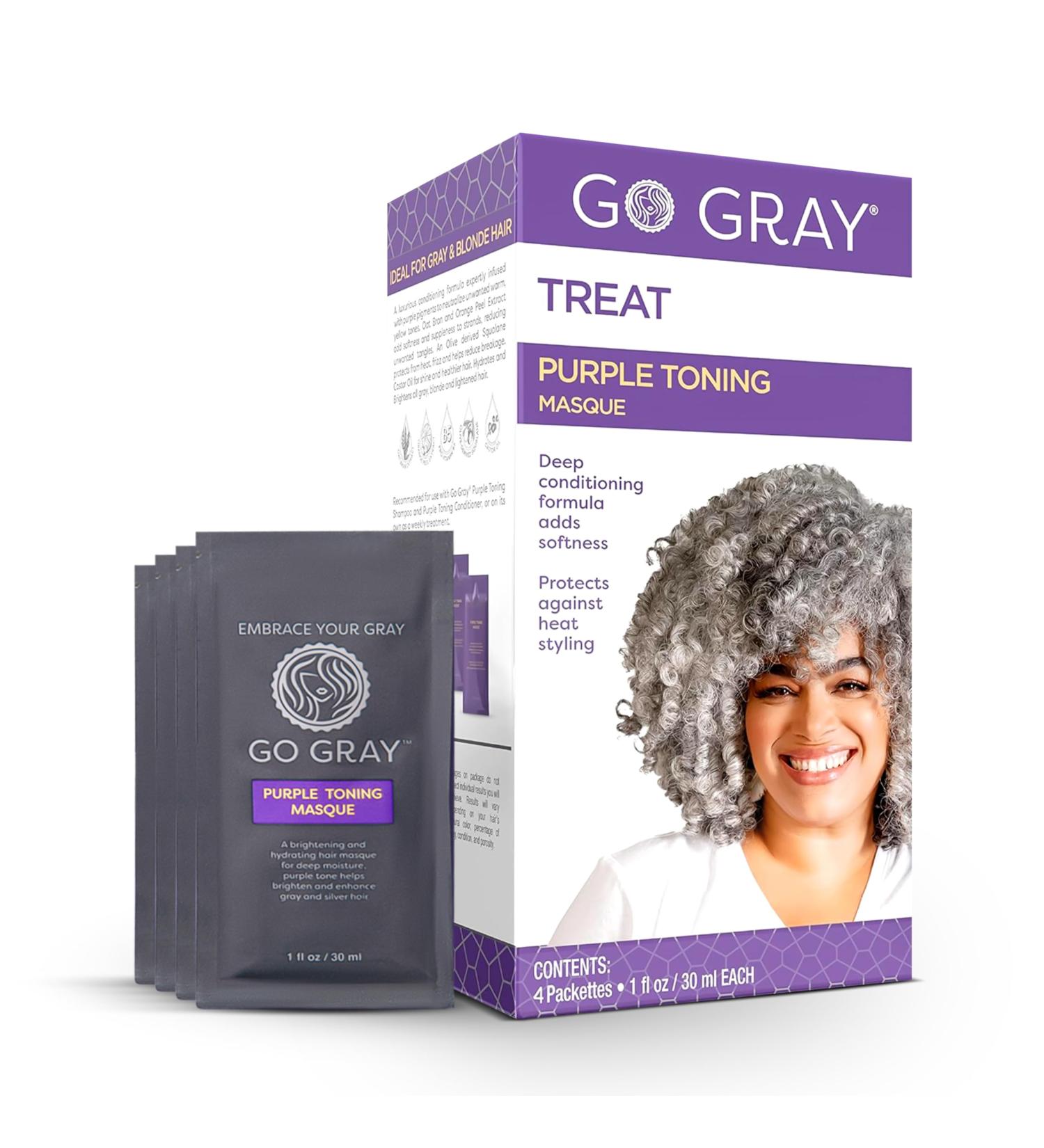 Purple Toning Masque Treatment System Brighten & Hydrate Gray/Silver Hair | 4 Packets International Shipping - Buy Online on GoSupps.com