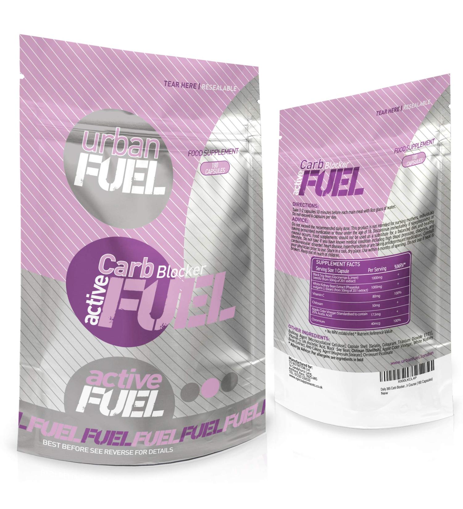 Urban Fuel Active Carb Blocker with Vitamin C, Chitosan & Chromium - 180 Capsules - Buy Online on GoSupps.com