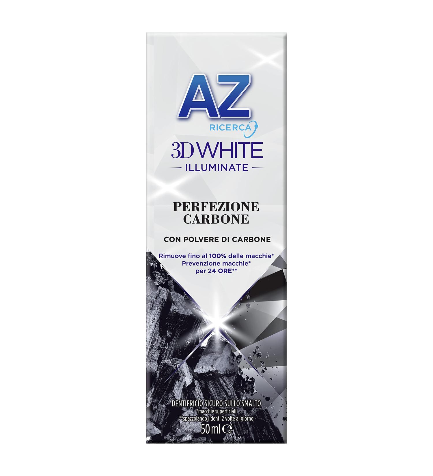 Az Ricerca 3D White Perfection Charcoal Toothpaste - Professional Whitening Deep Cleaning & Stain Removal - 50ml - Buy Online on GoSupps.com