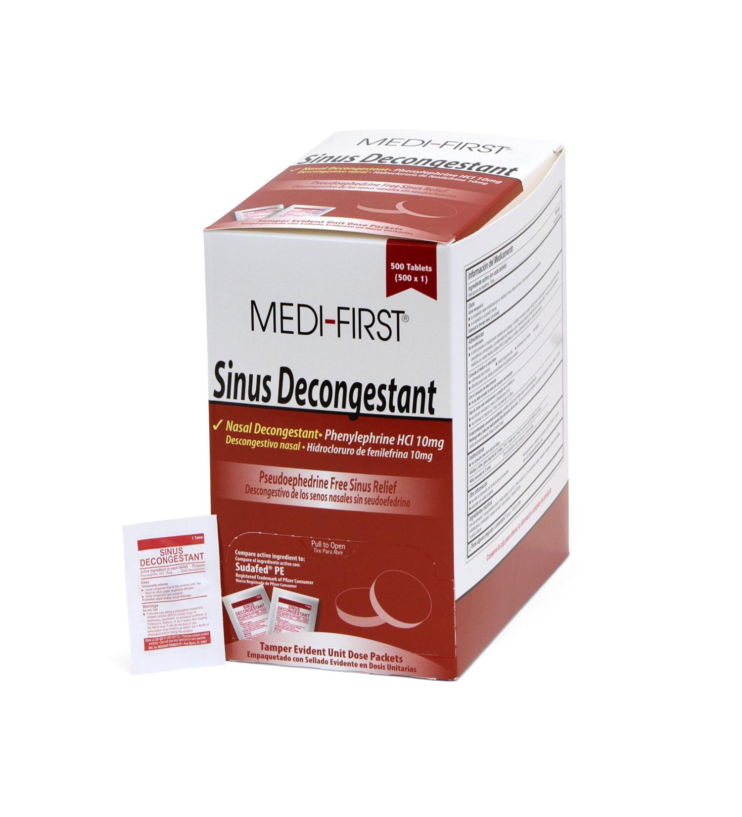 Medi-First Sinus Decongestant Nasal Decongestion Pills (500 Tablets) - Buy Online on GoSupps.com