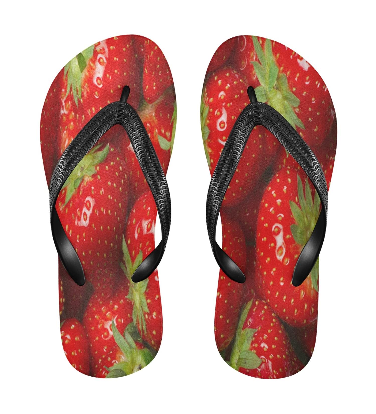 Buy Mnsruu Strawberry Red Fruit Flip Flops | Stylish Home Hotel & Travel Slippers for Men & Women - Buy Online on GoSupps.com