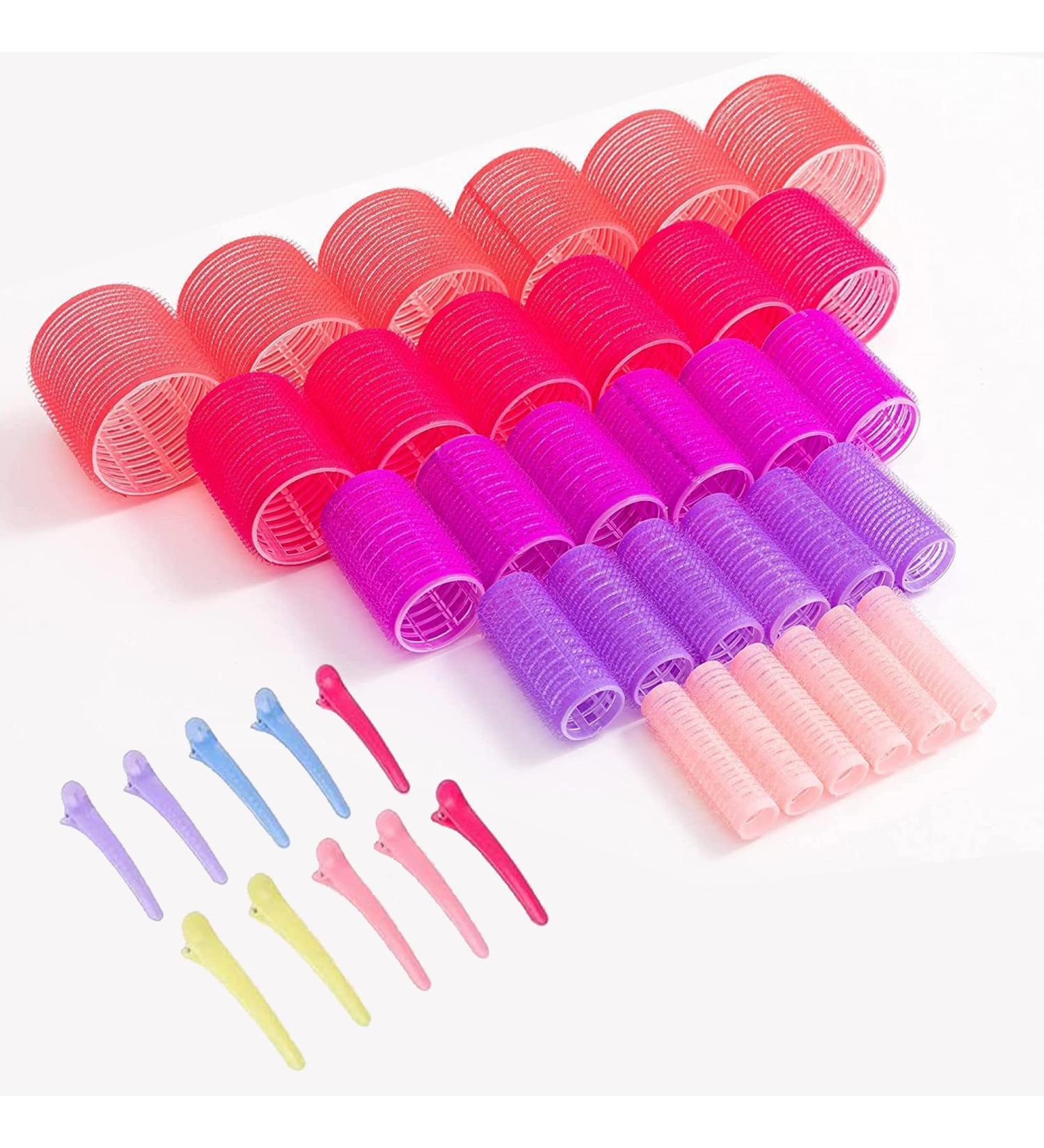 Hyoujin Self Grip Velcro Hair Rollers Family Pack - 30 Pcs with Clips | Salon Quality Curlers for Long Hair | 5 Sizes for Sleeping In | 60mm 48mm 36mm 25mm 15mm - Buy Online on GoSupps.com