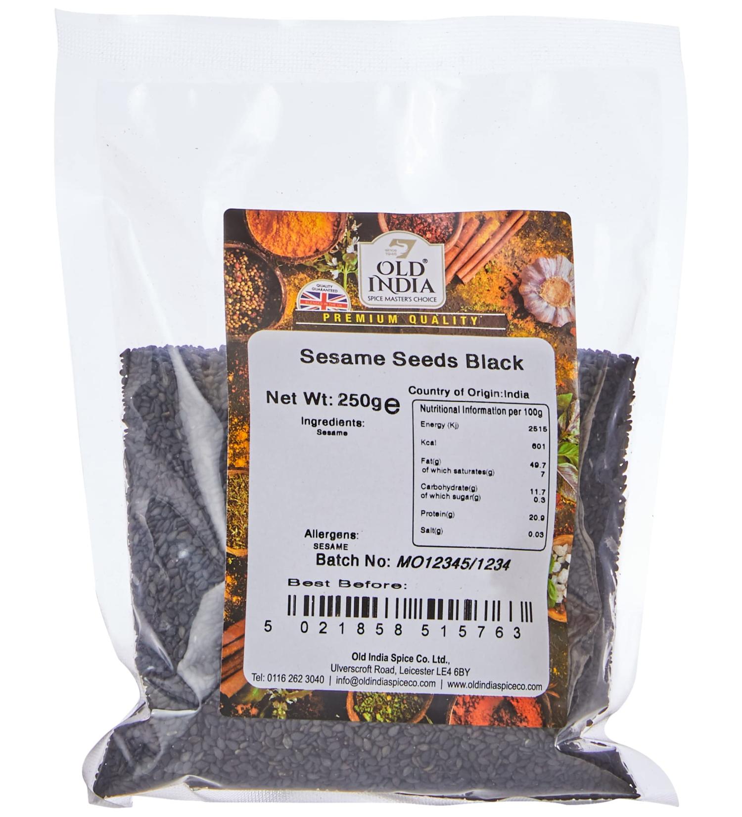 Old India Black Sesame Seeds 250g - Premium Quality, Pack of 1 - Buy Online on GoSupps.com