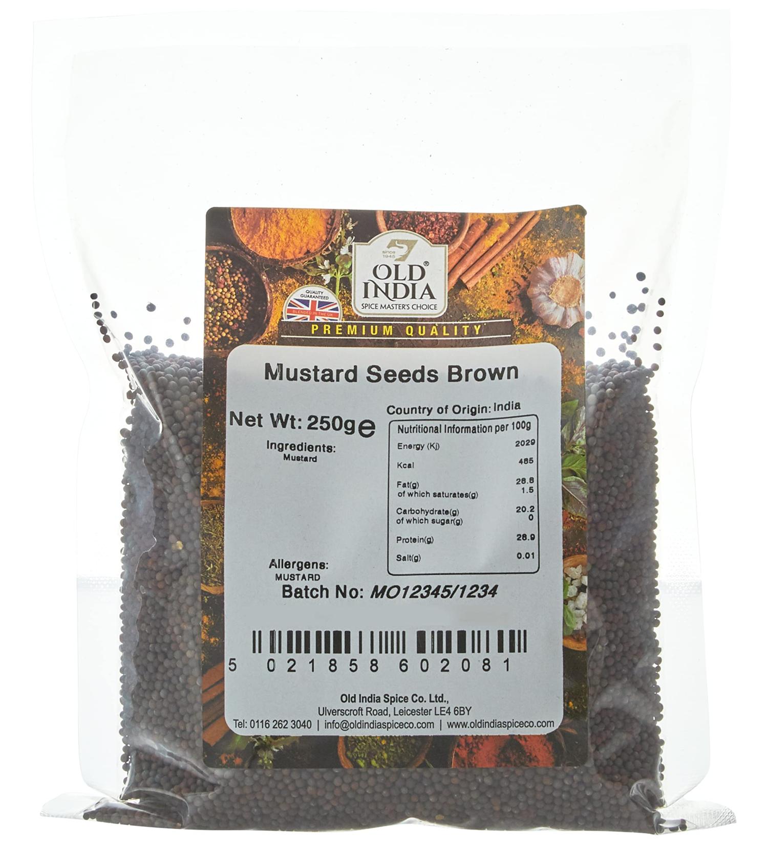 Old India Mustard Seeds Brown 250g - Premium Quality Spice - Pack of 1 - Buy Online on GoSupps.com