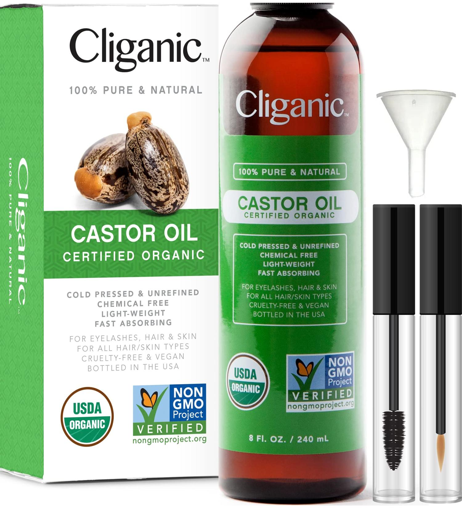 Cliganic 100% Pure Castor Oil 8 fl oz - Natural Skin & Hair Care - Buy Online on GoSupps.com