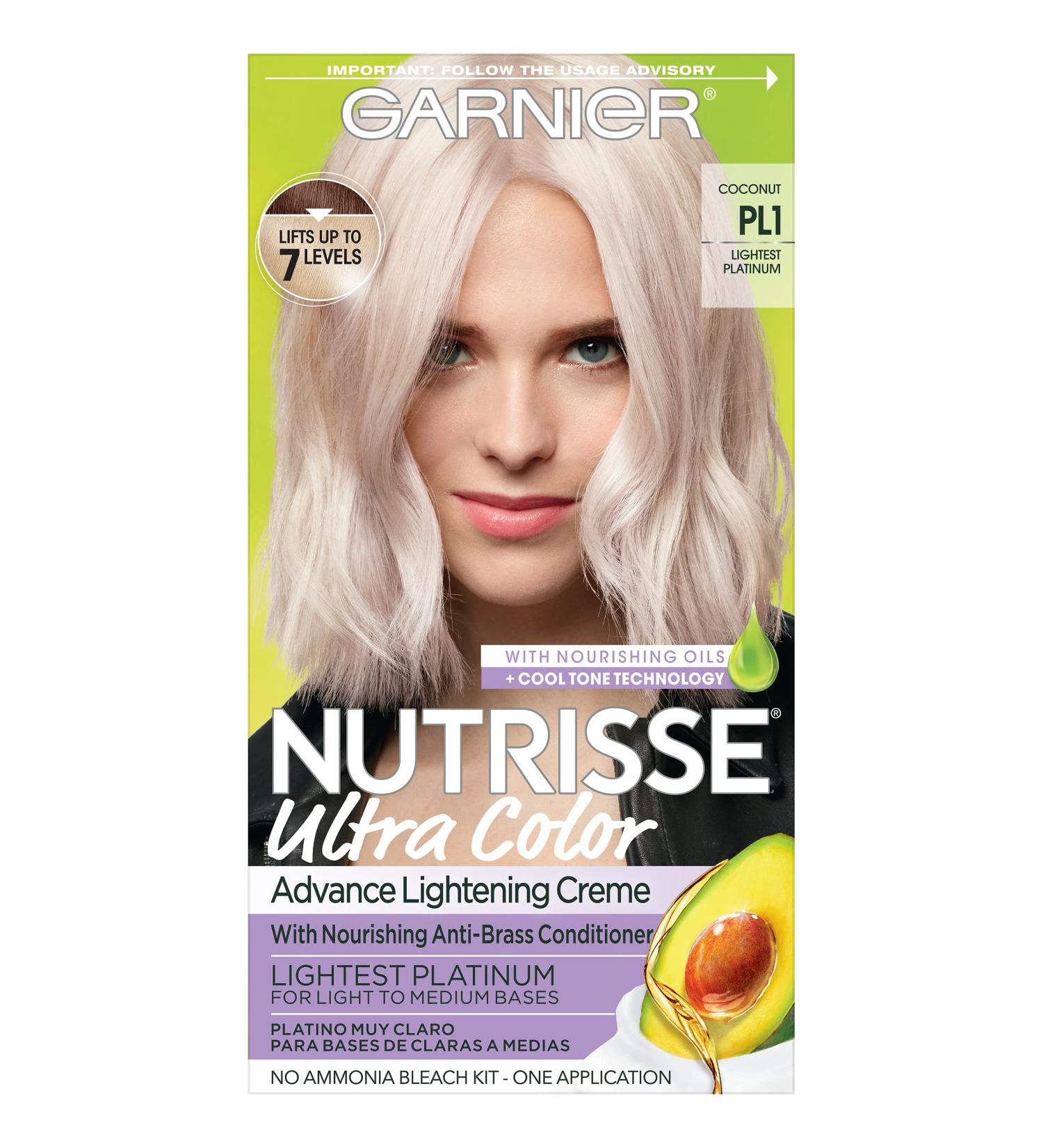 Garnier Nutrisse Ultra Color PL1 Lightest Platinum Coconut Hair Dye - 1 Count - Buy Online on GoSupps.com