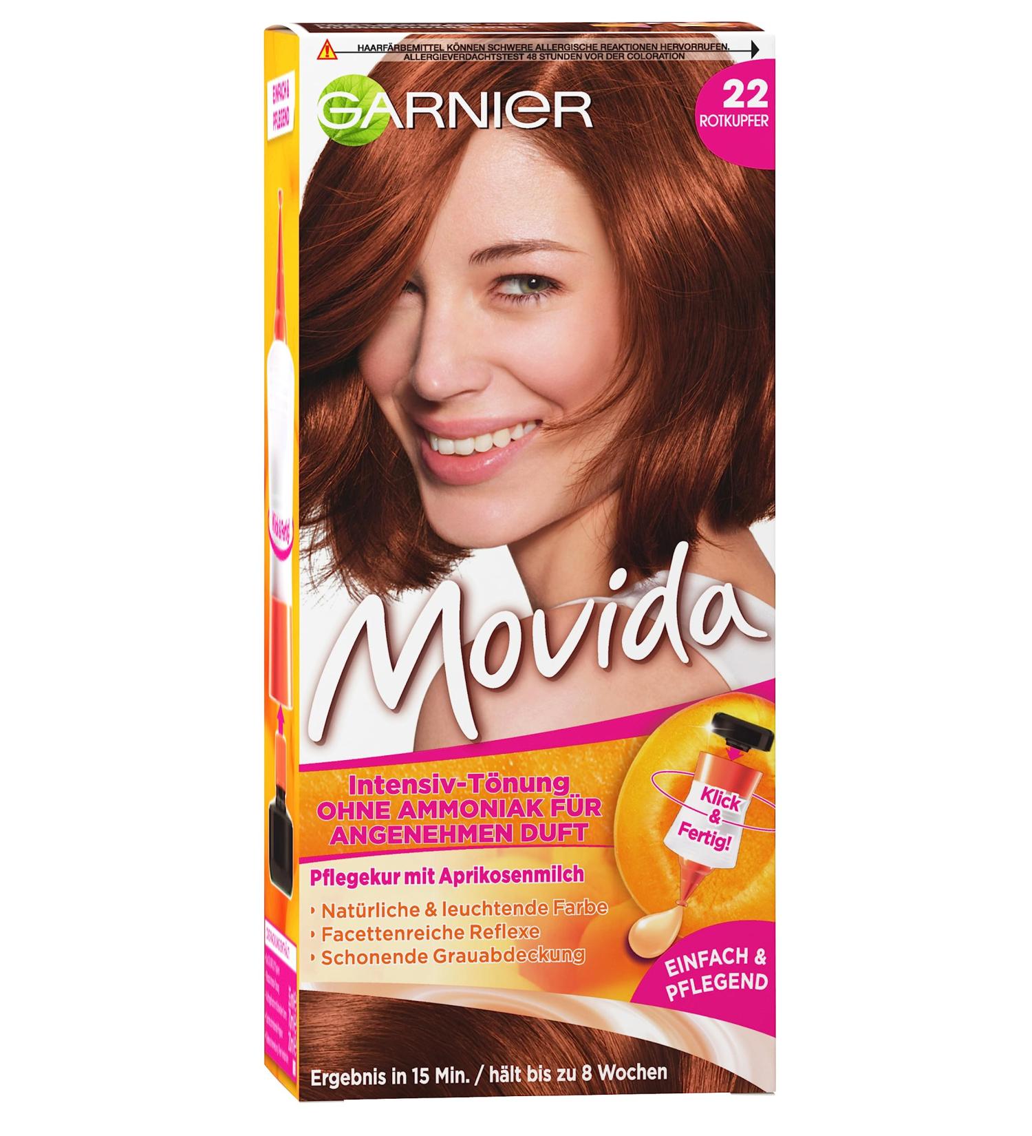 Garnier tint care cream intensive tint hair color for bright colors also for gray hair without ammonia movida 22 red copper 3-pack red copper 1 piece (3 pack)