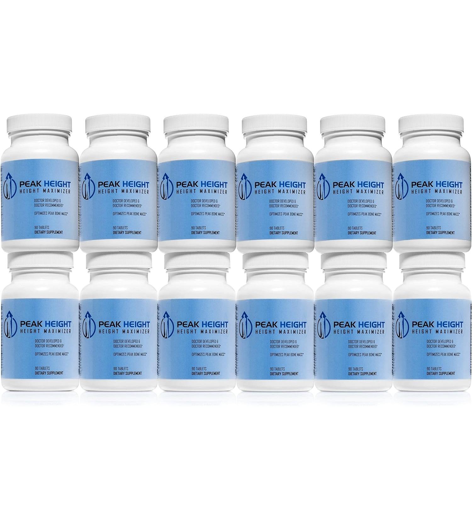 Peak Height Height Maximizer - 90 Tablets (Pack of 12) | Increase Height Supplement - Buy Online on GoSupps.com