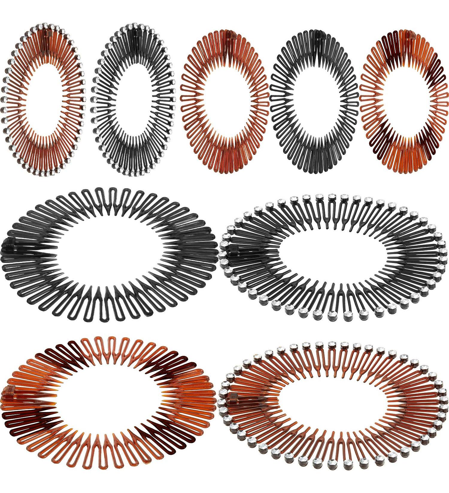20-Piece Full Circular Stretch Comb Headbands - Flexible Plastic Hair Wrap for Women and Girls - Buy Online on GoSupps.com