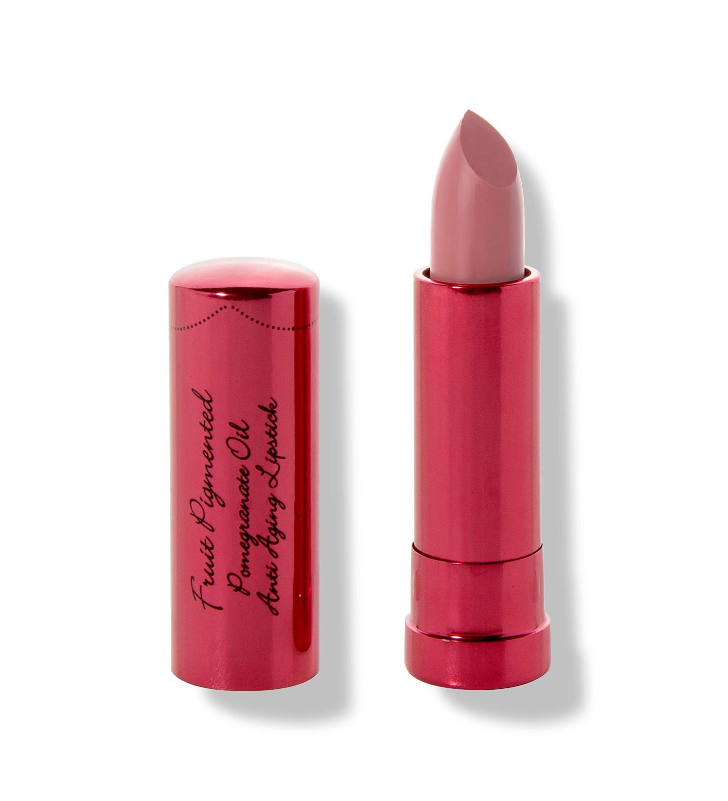 Pomegranate Oil Anti-Aging Lipstick - Vegan Fruit Pigmented Foxglove Color, Long Lasting, Moisturizing Cocoa Butter, Satin Finish - 0.15 oz - Buy Online on GoSupps.com
