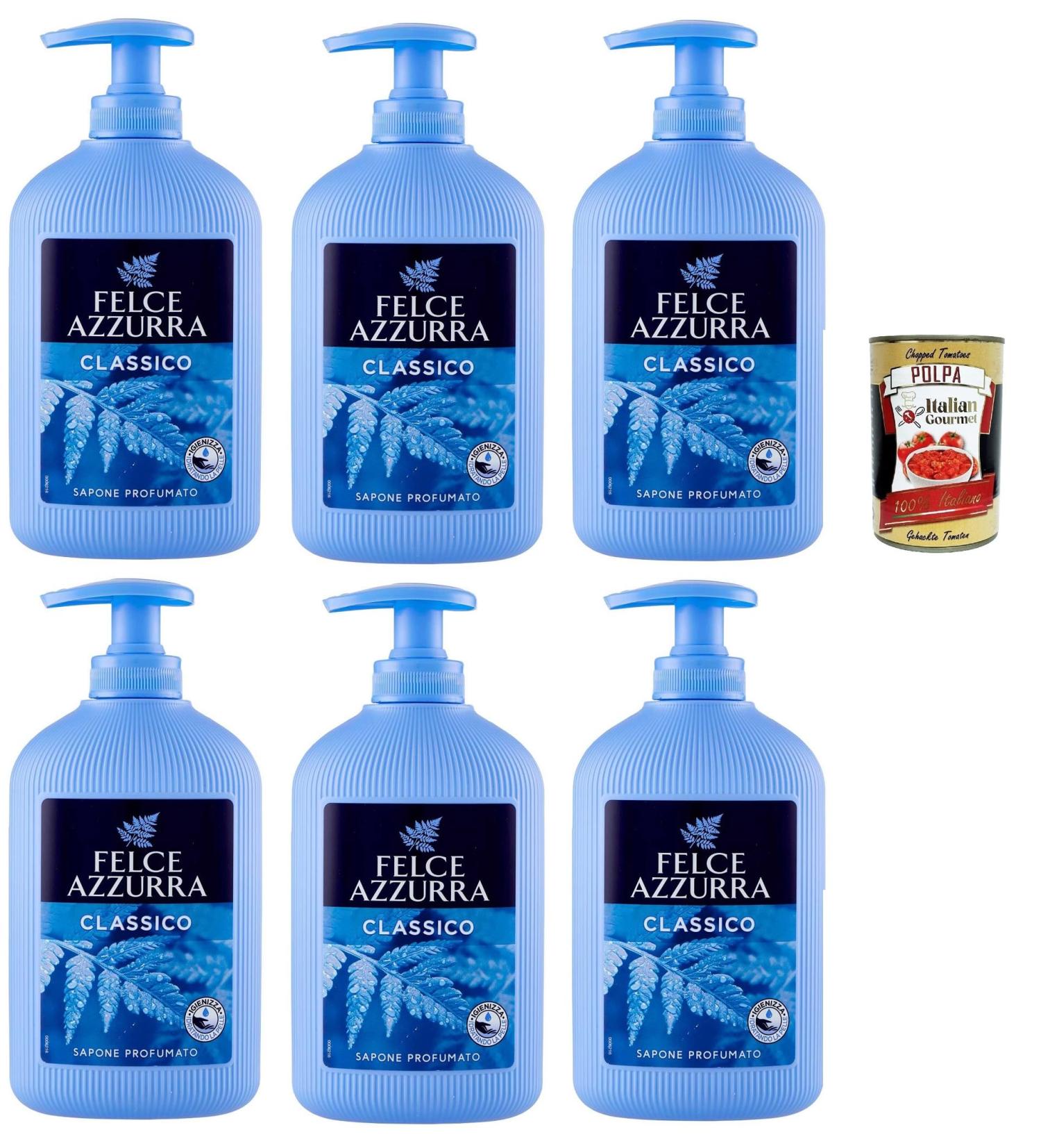  Italian Gourmet E.R. Felce Azzurra Classic Liquid Soap 300ml + Italian Gourmet Pulp 400g (Pack of 6) - Buy Online on GoSupps.com
