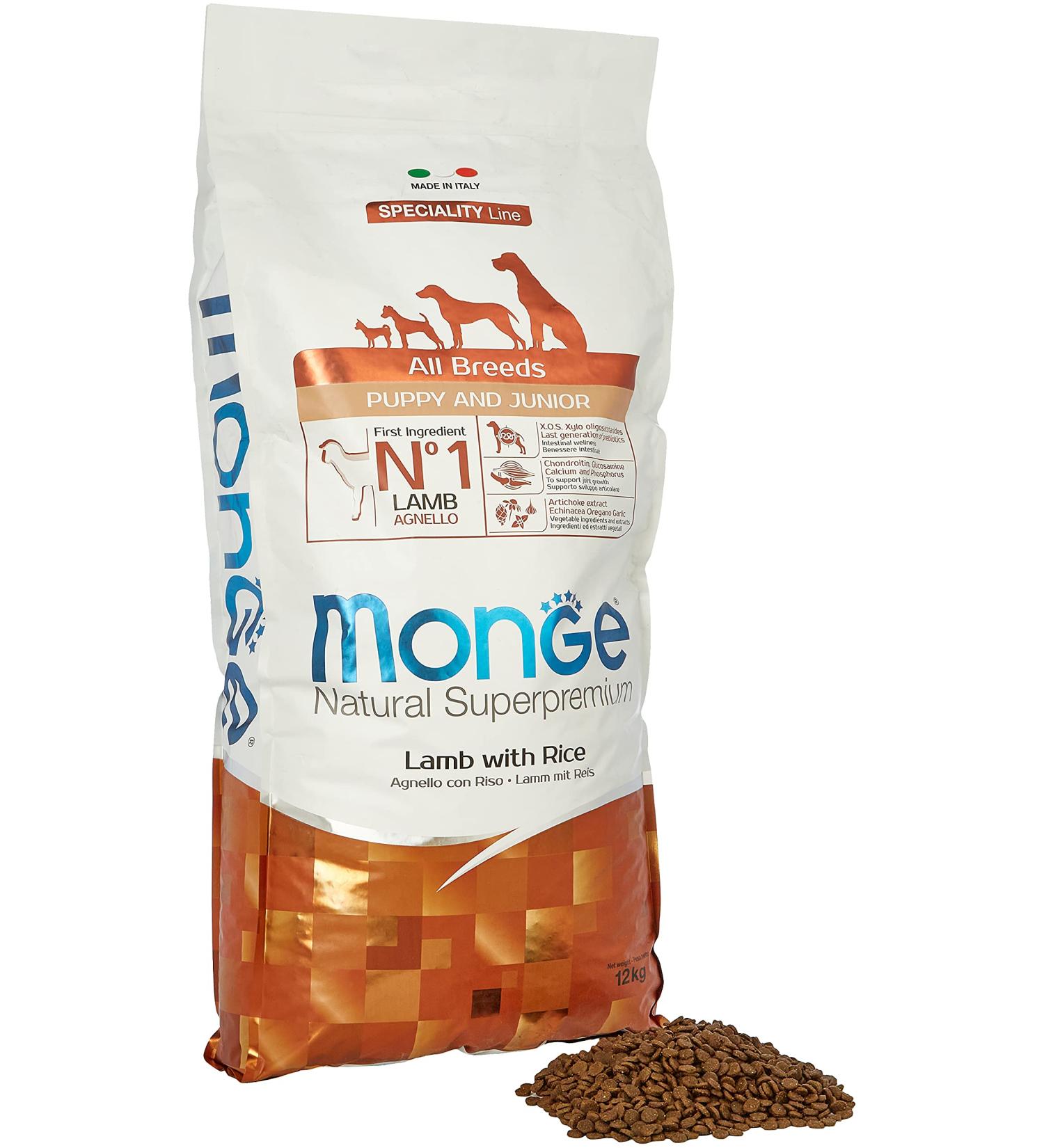 Monge Natural Superpremium Puppy All breeds crocchette with agnello and riso - 12 kg  - Buy Online on GoSupps.com
