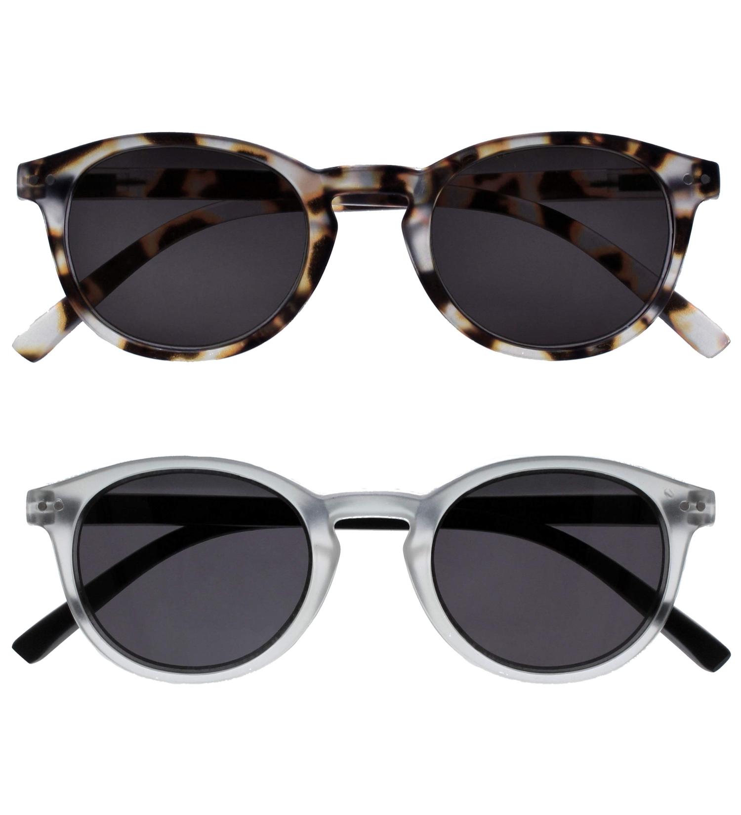Opulize Zen Sunderer Glasses 2 Pack - Small Round Frame Scratch-Resistant UV400 Lenses Light Brown Tortoise +2.00 Diopter - International Shipping Available - Buy Online on GoSupps.com