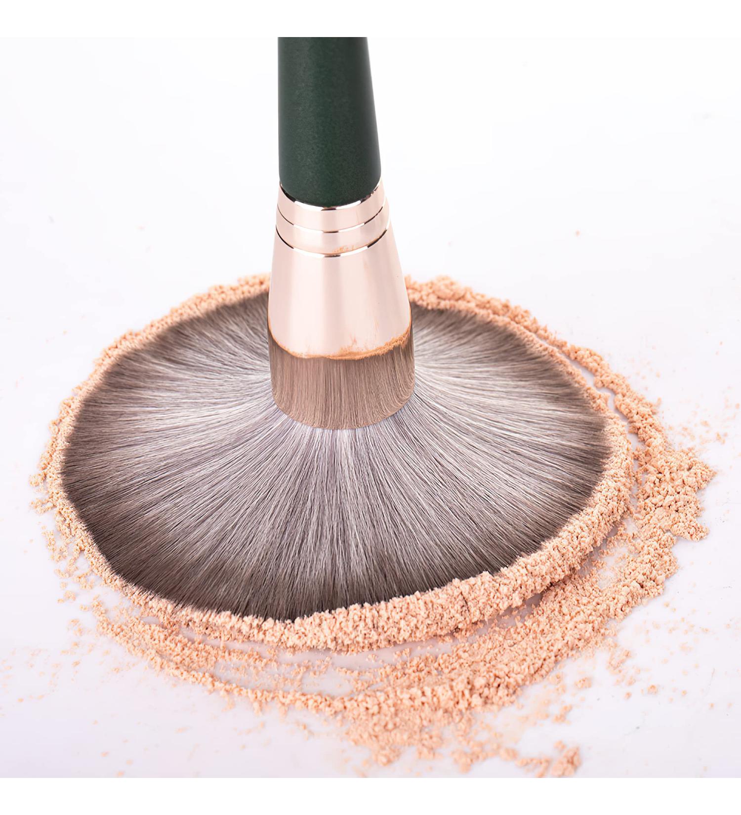 Generic YCWZ Set 14-piece synthetic foundation-Concealer-Rouge-Lidschadthadt-Eybrauen-Lippe-Make-Make-Up brush with cosmetic bag (green) acrylic