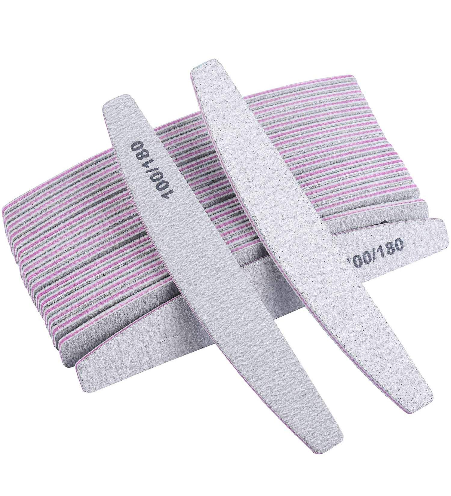 25 Pieces Professional Double Sided 100/180 Grits Nail Files and Buffers - Manicure Tool for Acrylic Nails - Pack of 1 - Buy Online on GoSupps.com